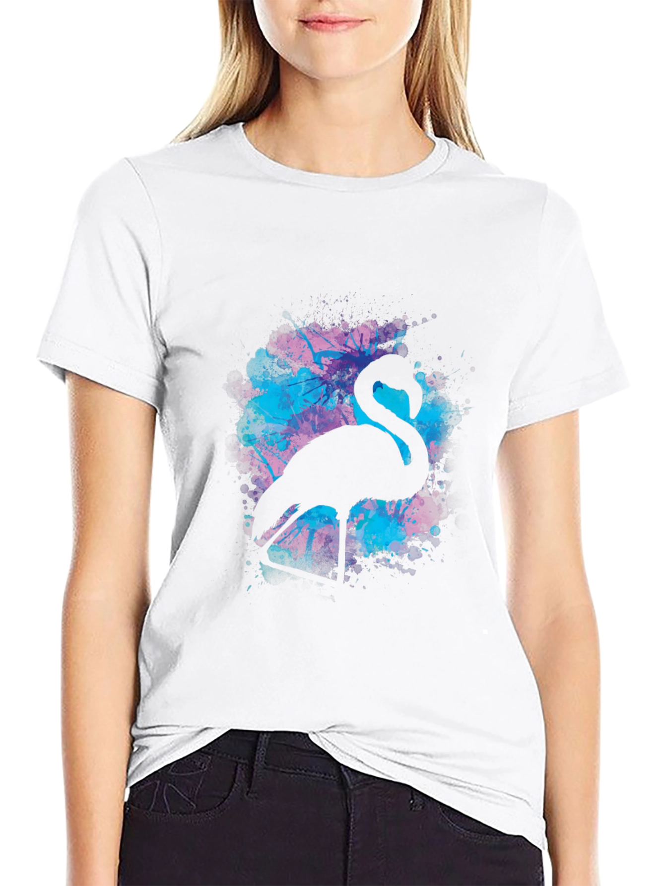 Flamingo Silhouette Graphic T-Shirt - 9