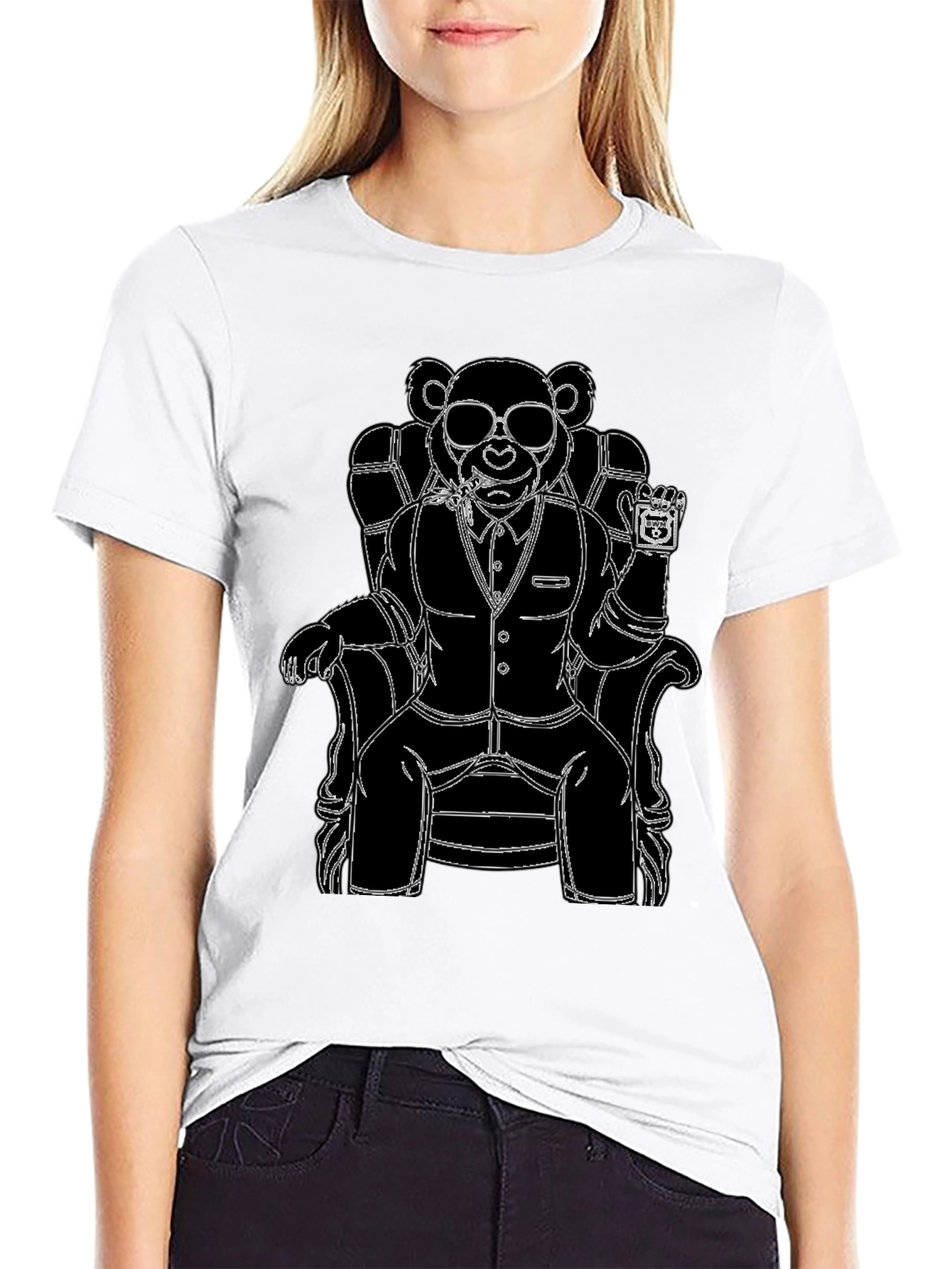 Black Bear Boss T-Shirt - Cool Graphic Tee view 9