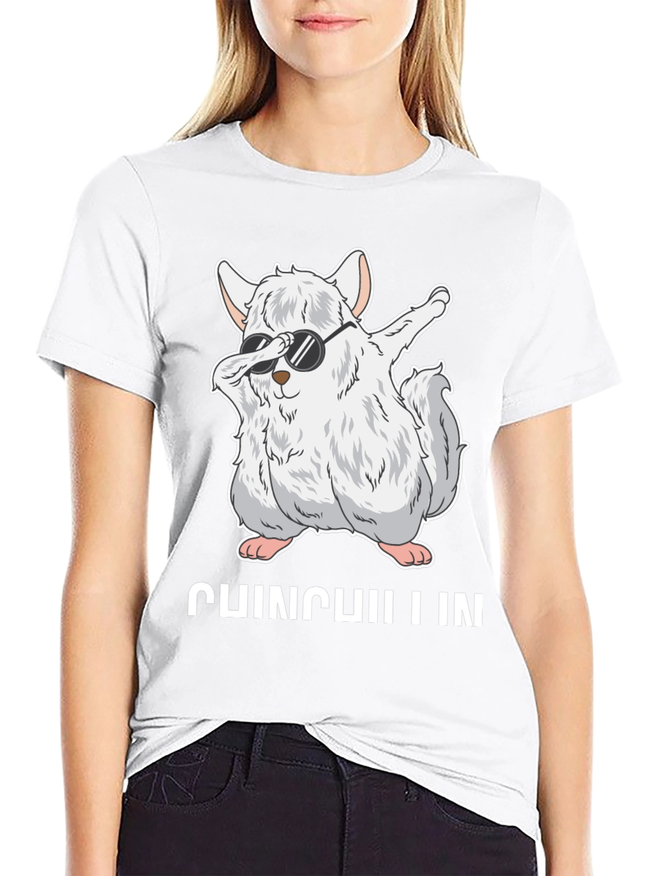 Black Chinchilla Dabbing T-Shirt - Funny Animal Tee view 9