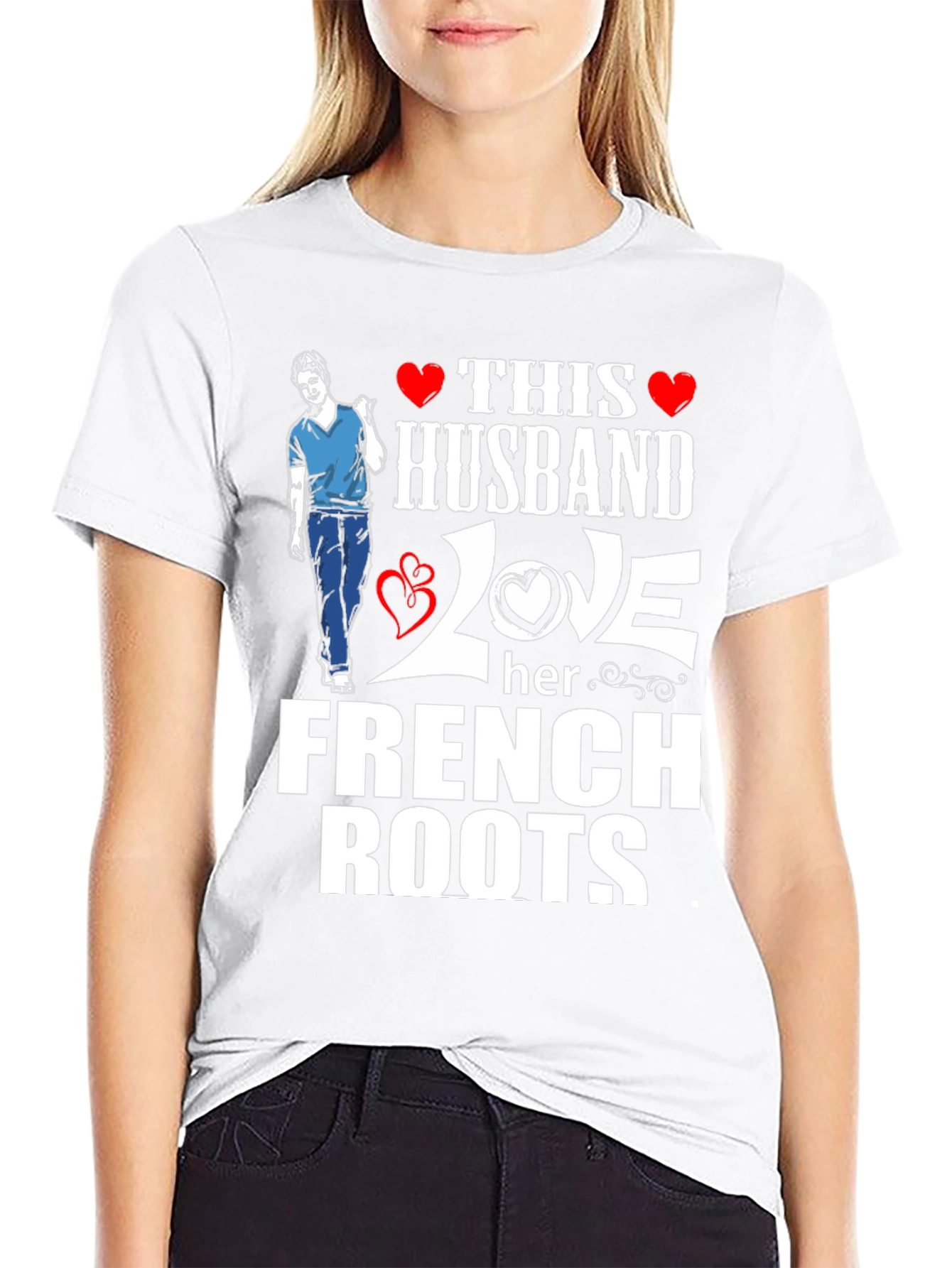 Black Husband Loves French Roots Graphic T-Shirt view 9