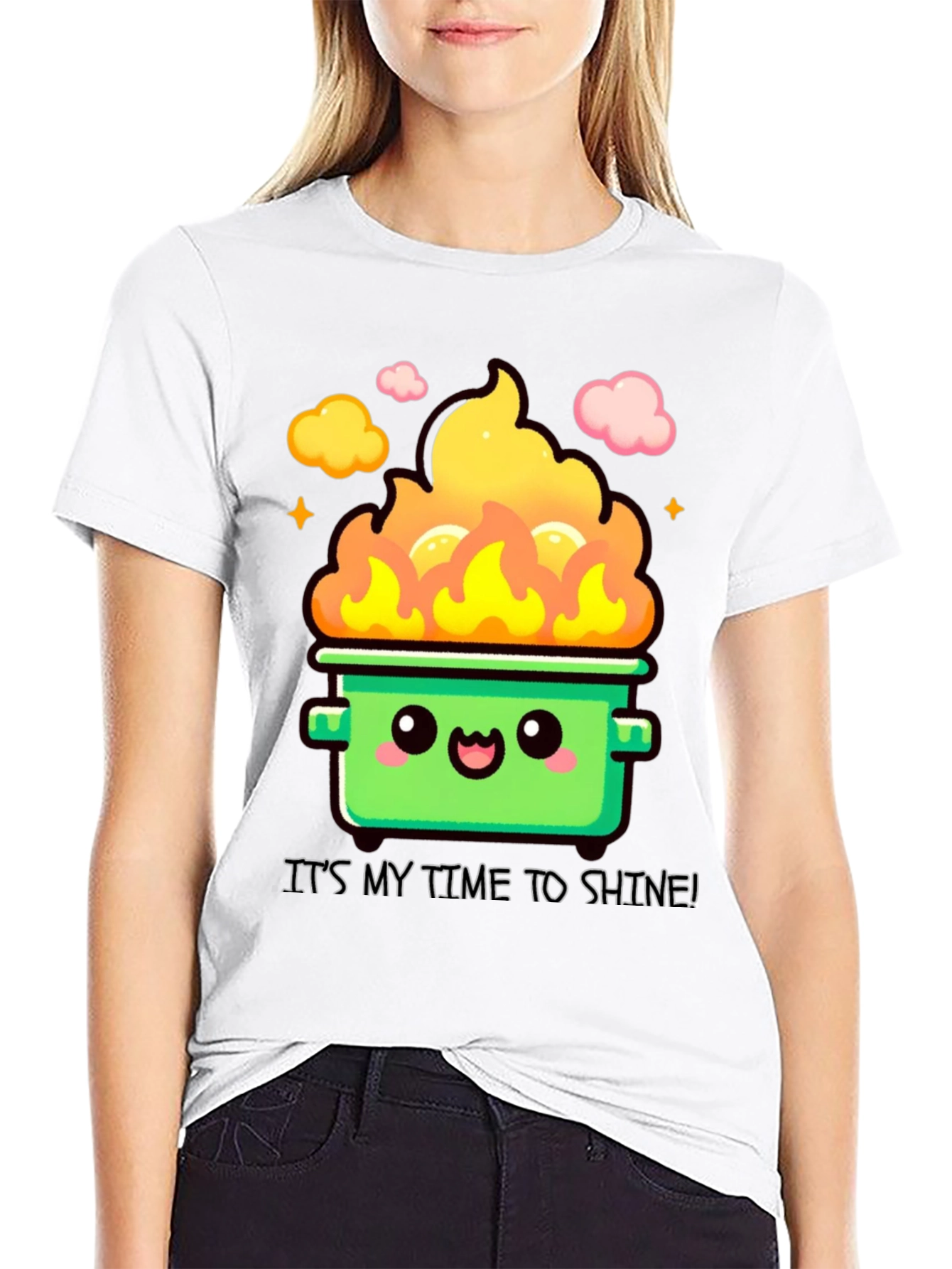 Black Dumpster Fire Time to Shine T-Shirt view 9