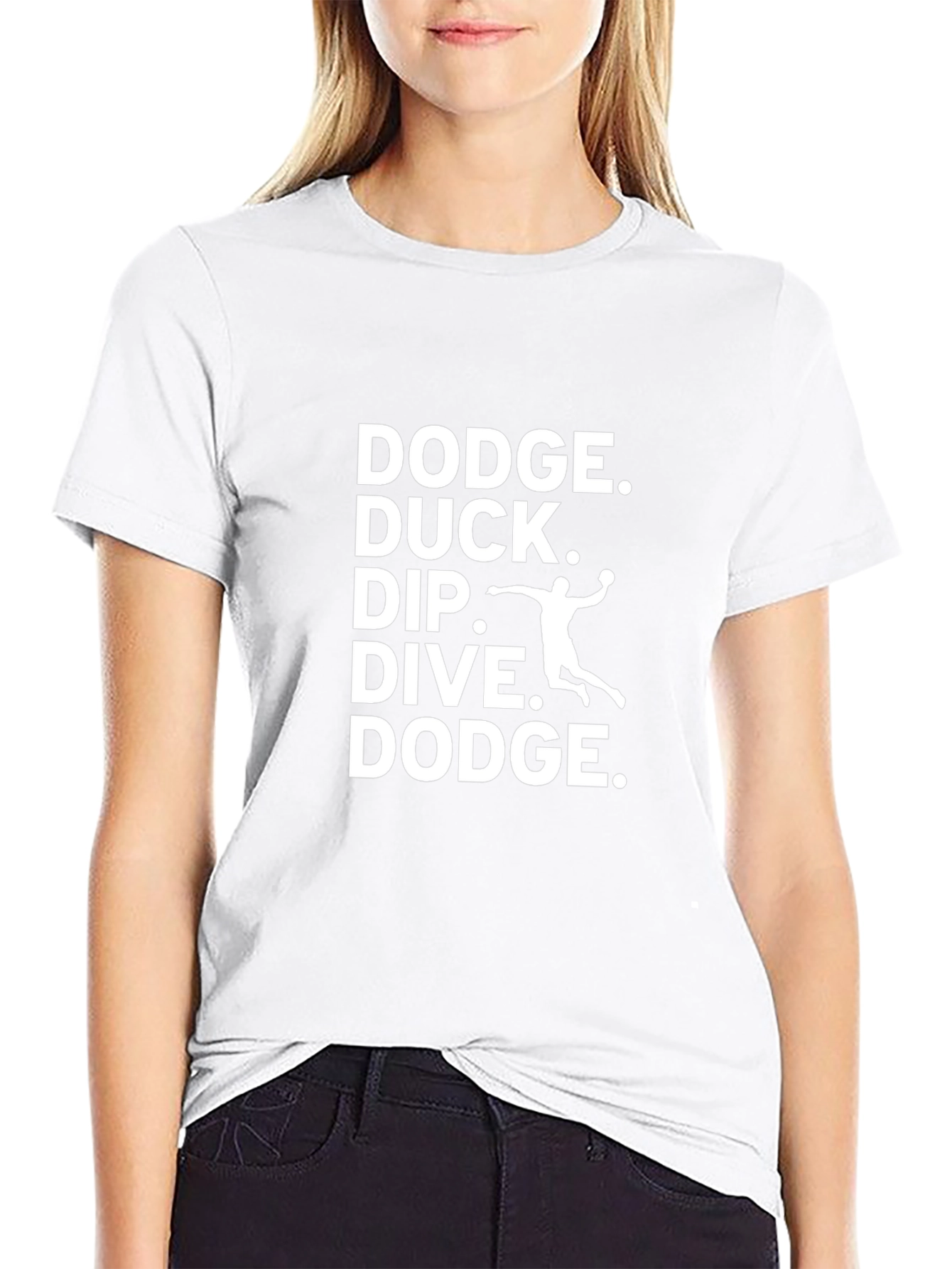 Black Dodgeball T-Shirt - Dodge Duck Dip Dive Dodge Graphic Tee view 9