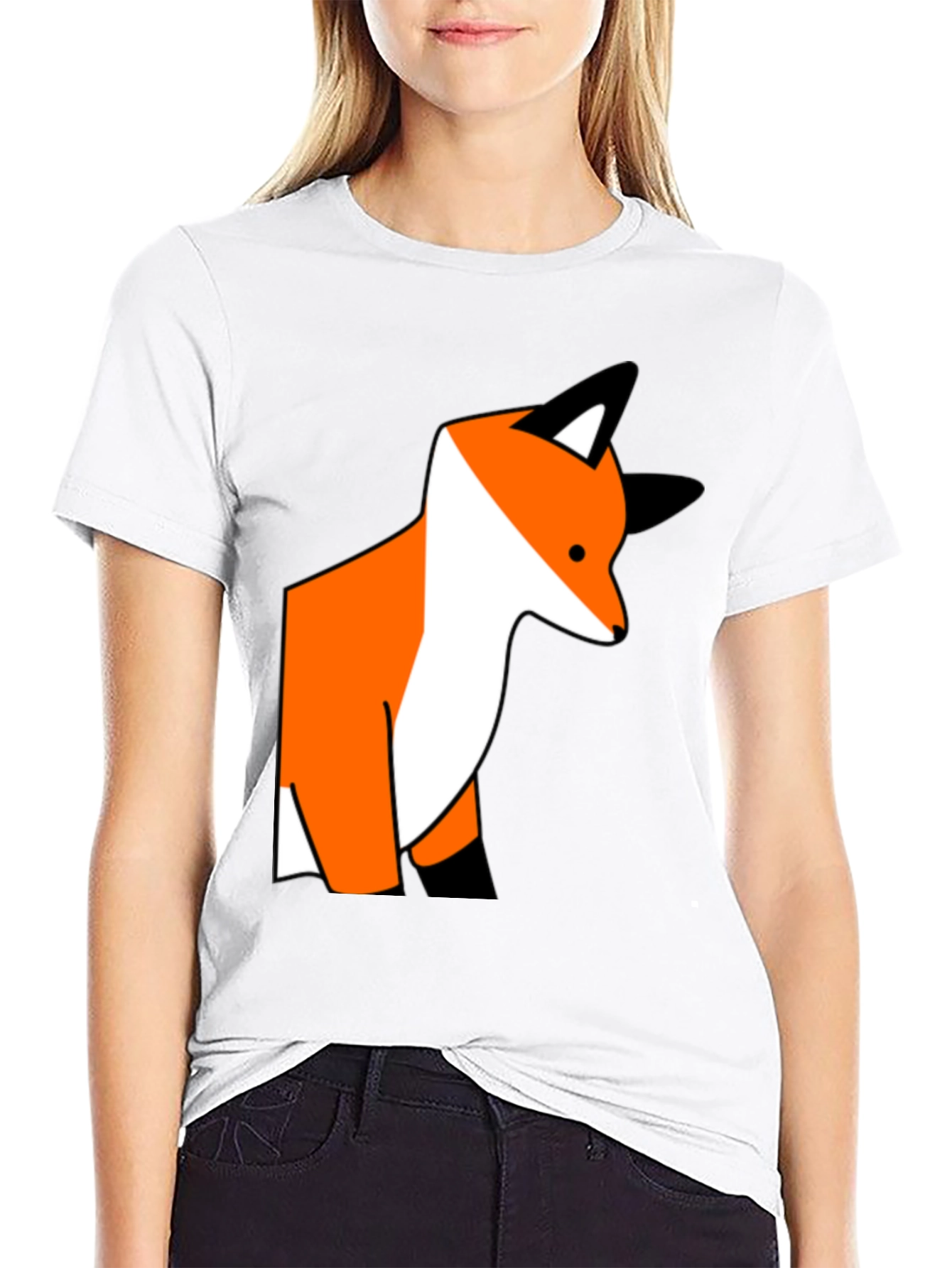 Black Fox Graphic Print Black T-Shirt view 9