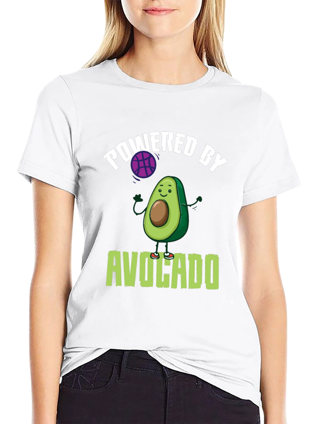 Black Powered by Avocado Black T-Shirt view 9