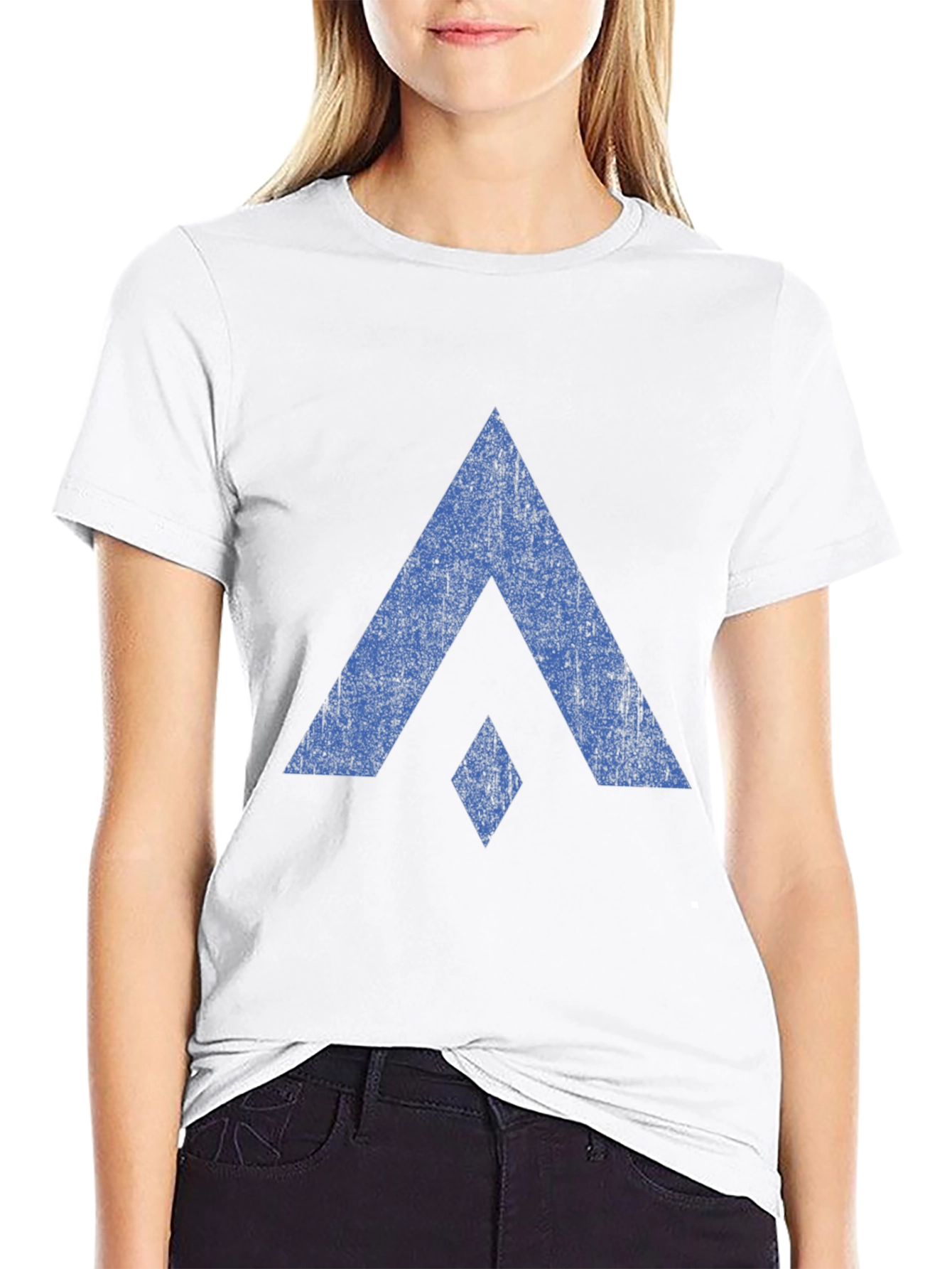 Black Blue Distressed Graphic Print Black Tee view 9