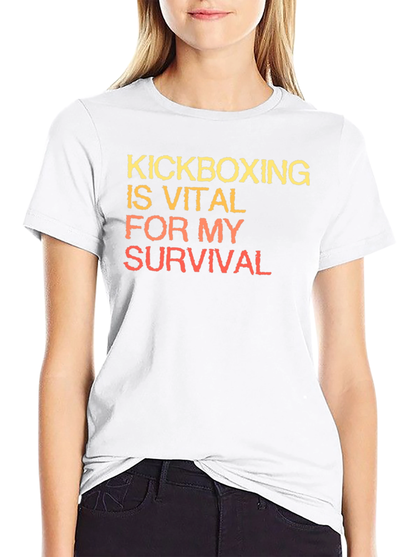 Black Kickboxing Vital For My Survival T-Shirt view 9