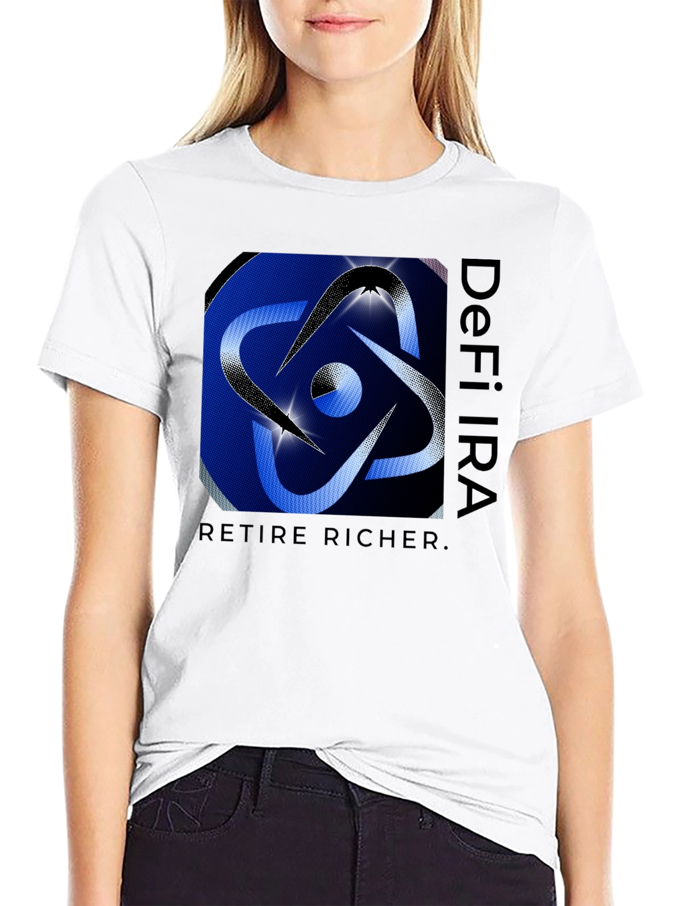Black DeFi IRA Retire Richer Black T-Shirt view 9