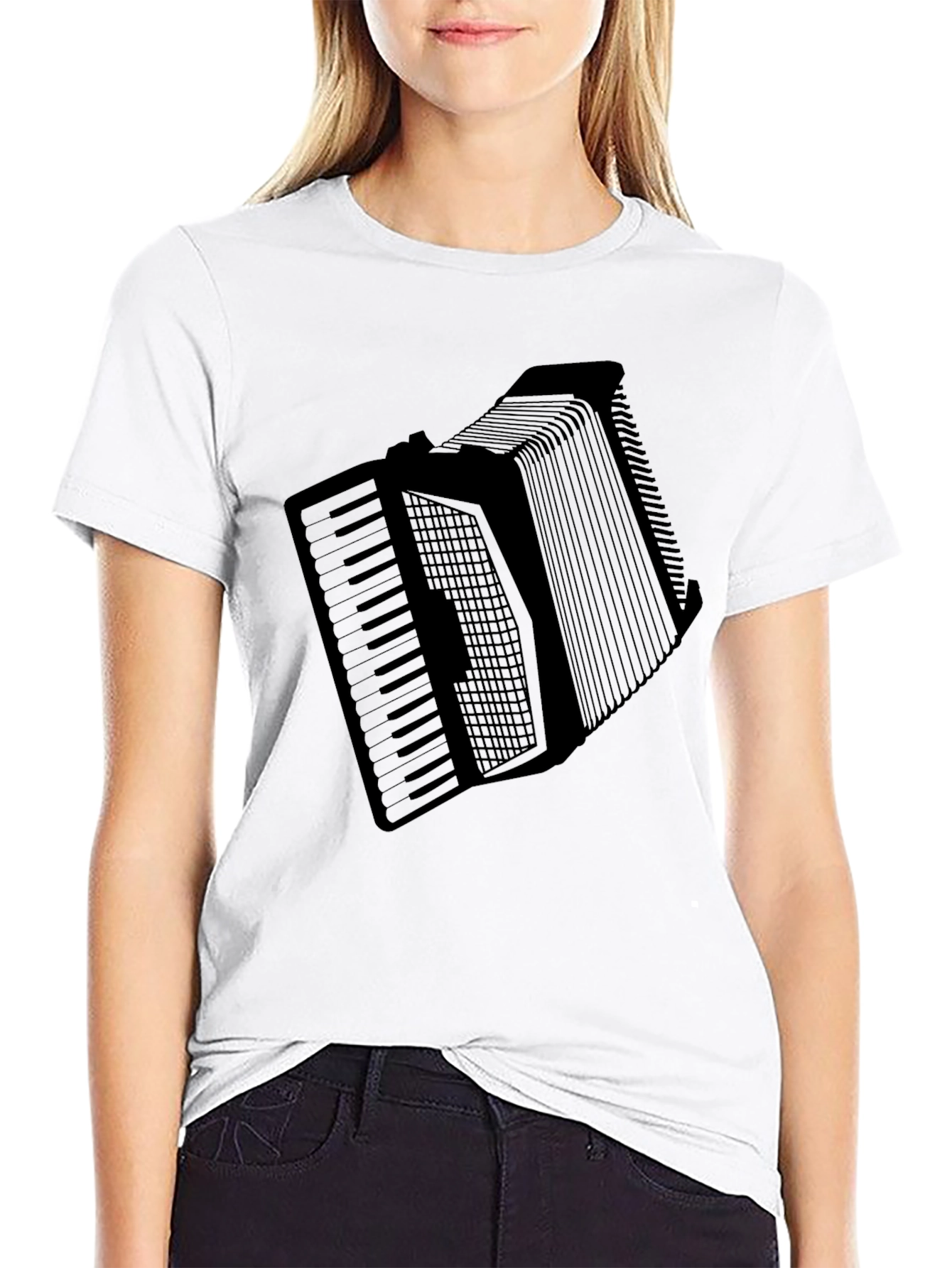 Black Accordion T-Shirt - Musician Novelty Tee view 9