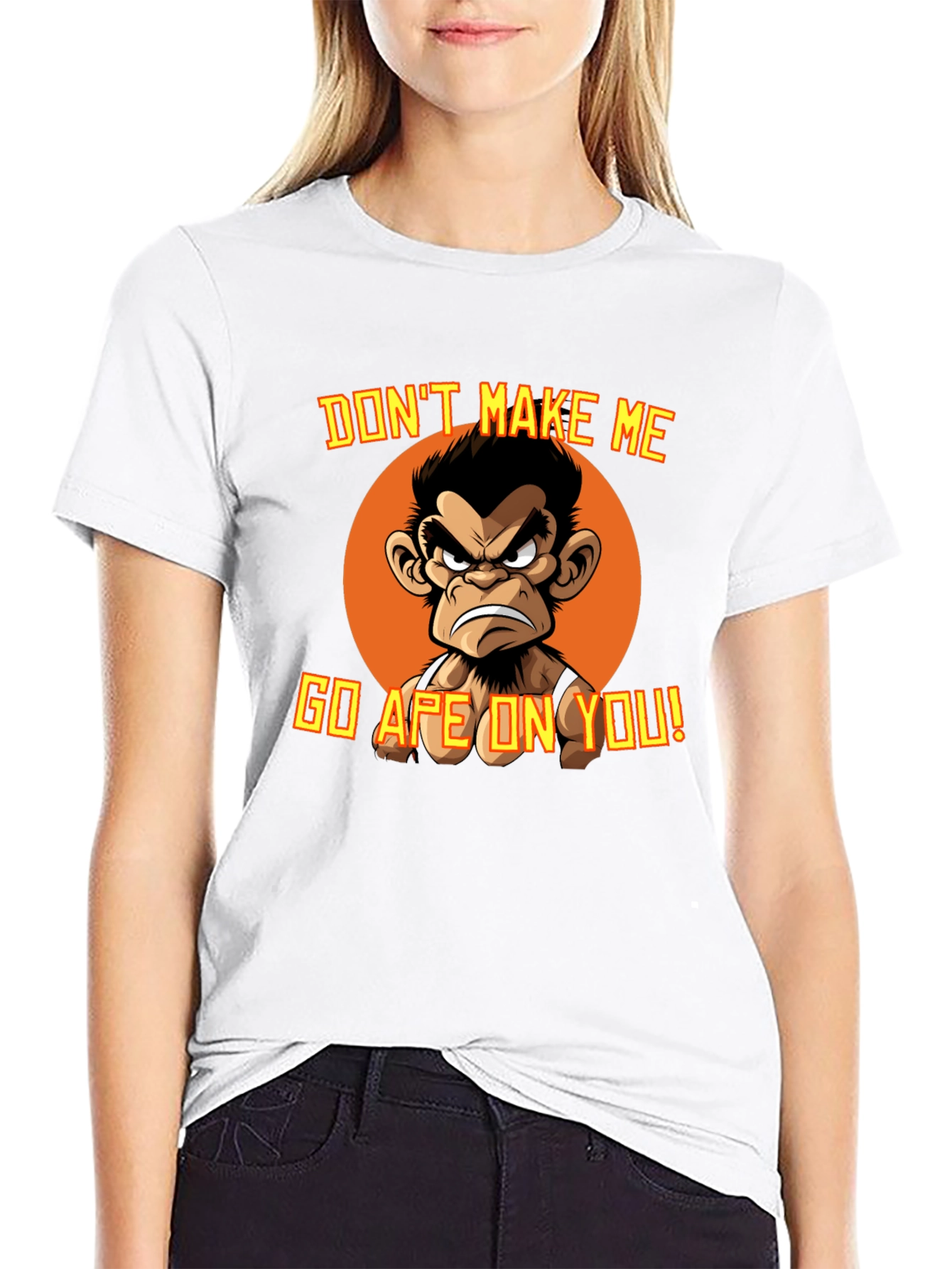 Black Angry Ape Graphic T-Shirt - Funny Novelty Tee view 9