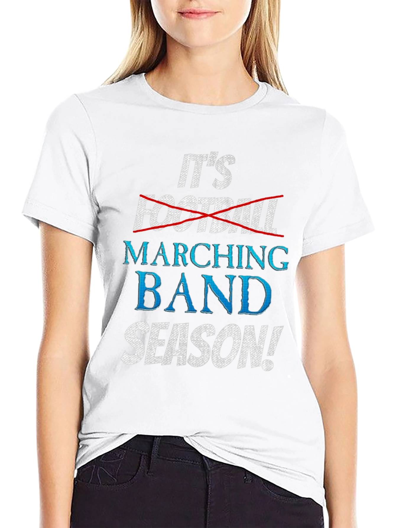 Black Marching Band Season T-Shirt - It's Not Football! view 9
