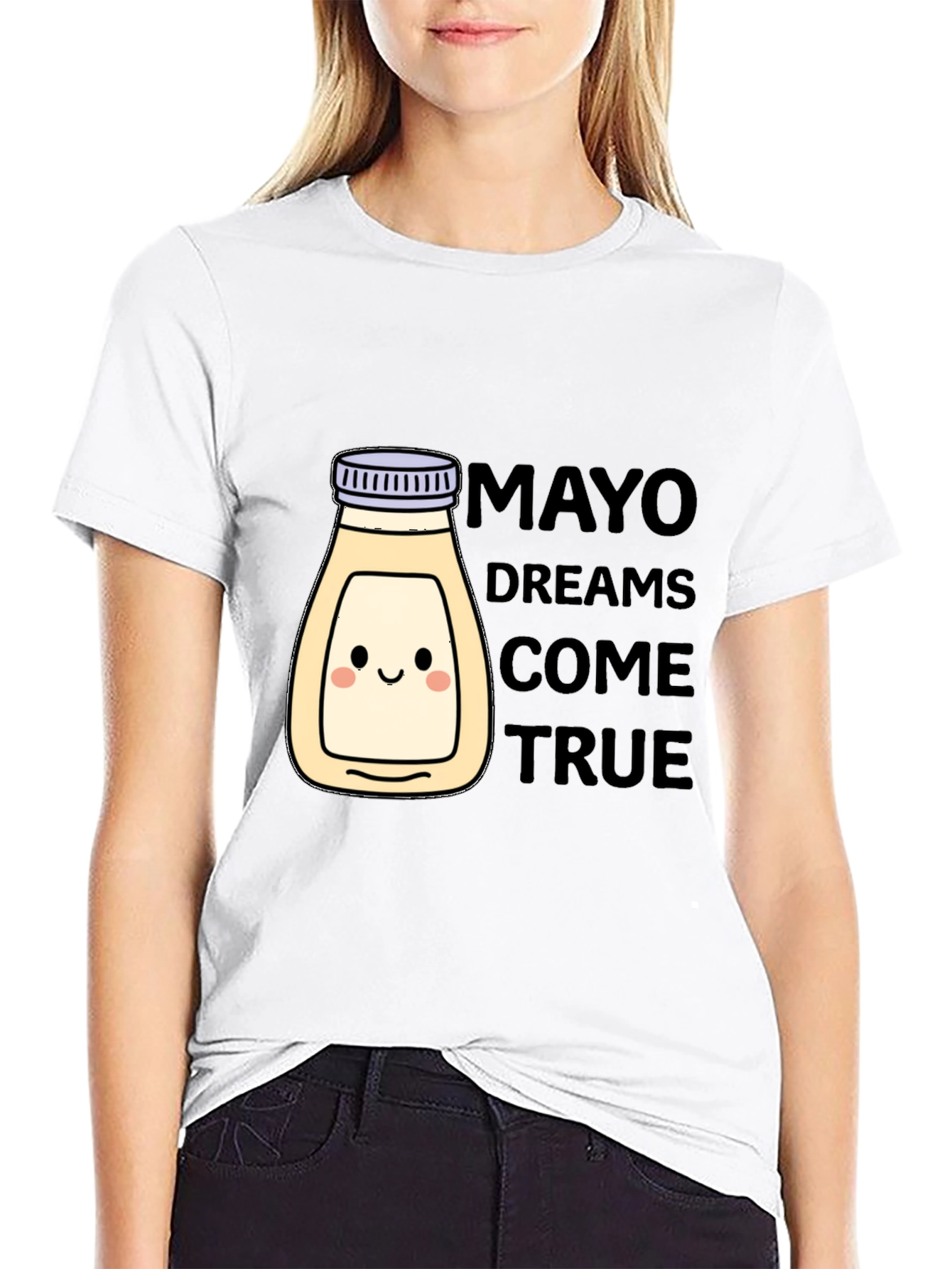 Black Mayonnaise Dreams T-Shirt - Black Crew Neck Graphic Tee view 9