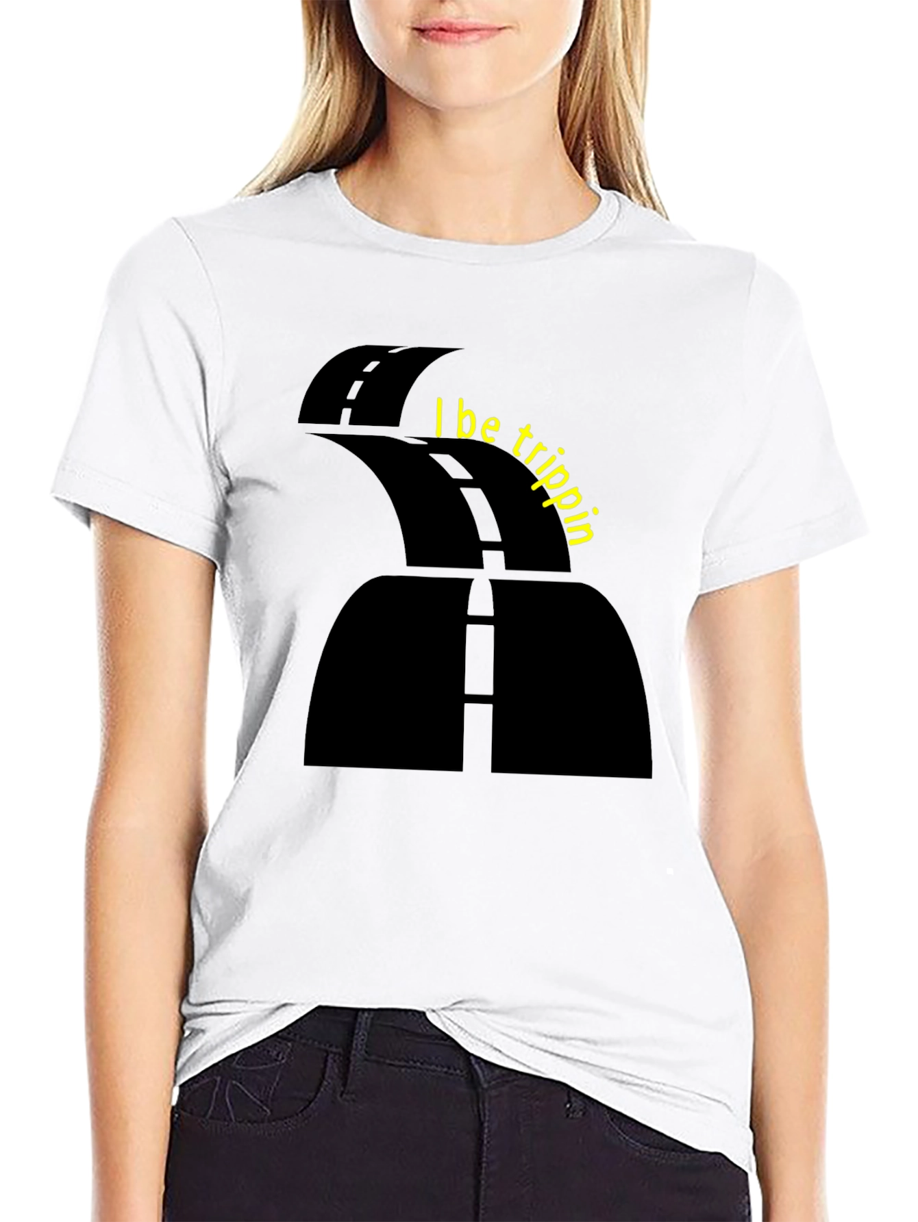 Black I Be Trippin' Black Graphic Tee view 9