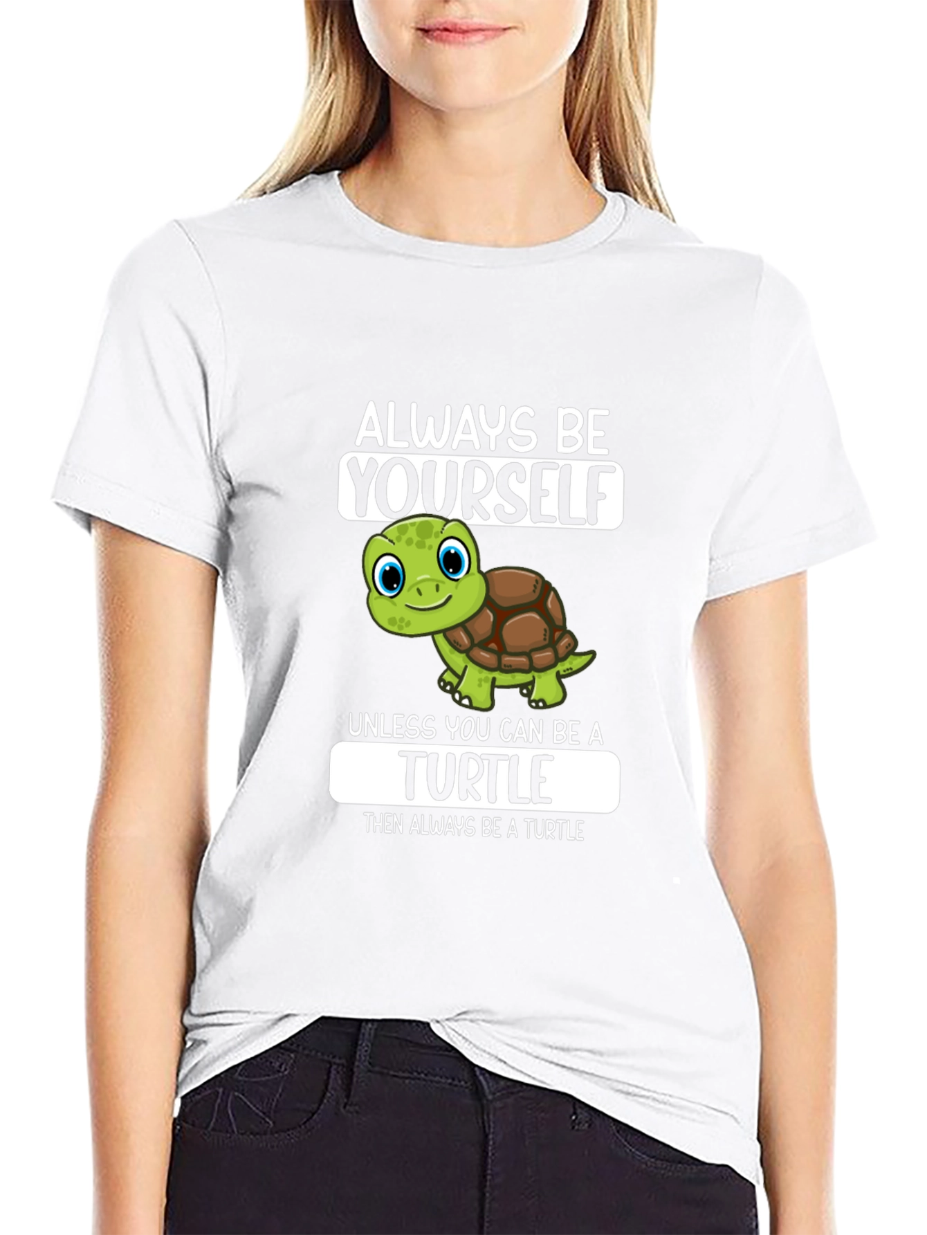Black Always Be Yourself Turtle Graphic T-Shirt view 9