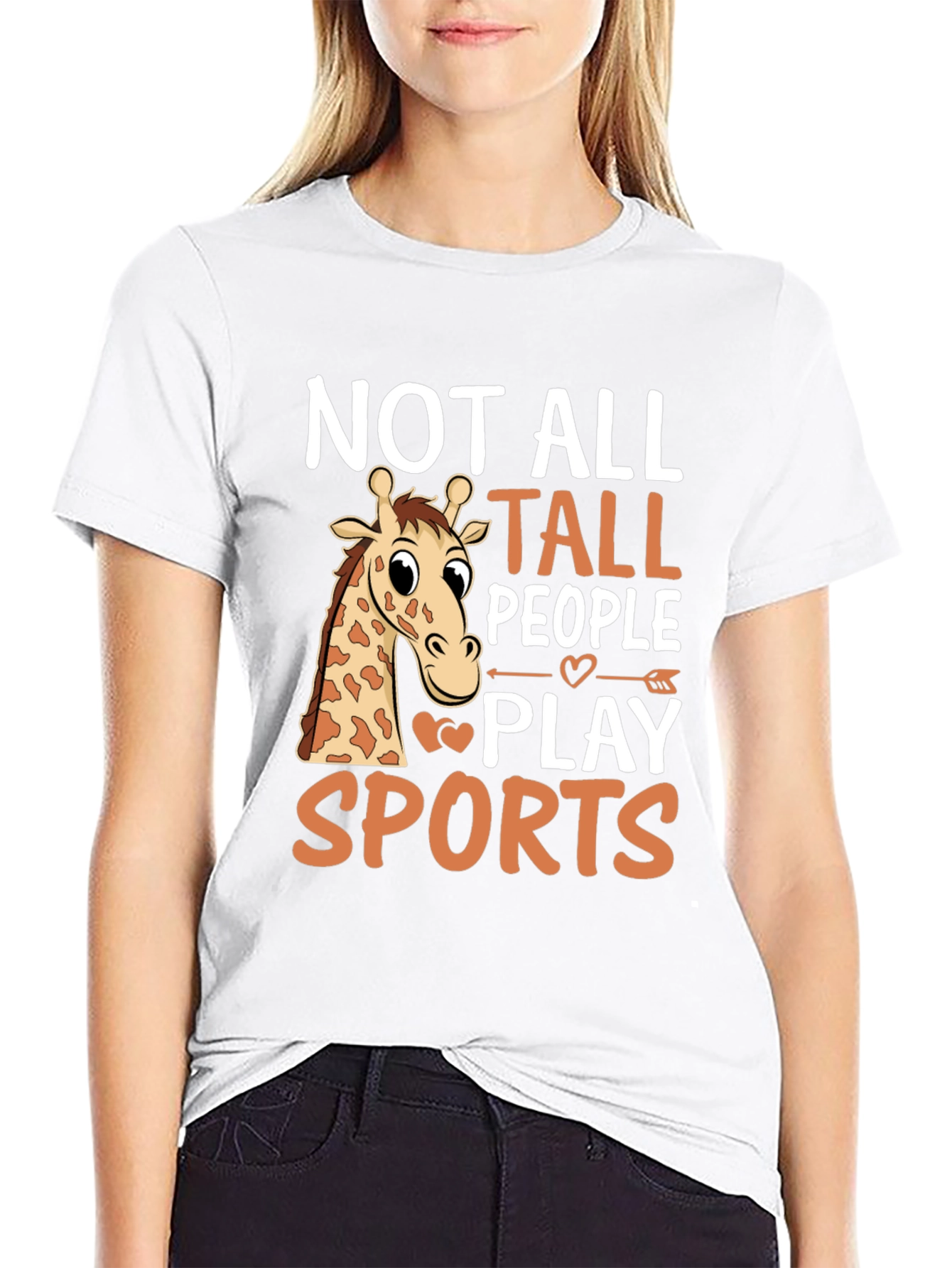 Black Funny Giraffe T-Shirt: Not All Tall People Play Sports view 9