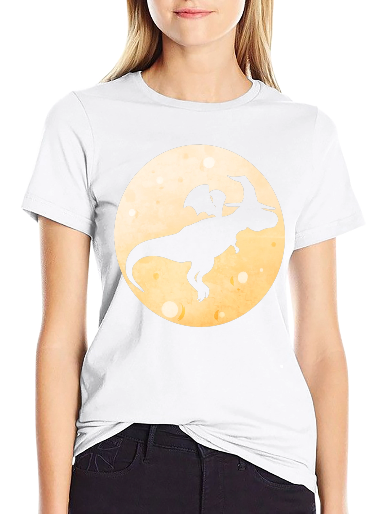 Black Dino Witch Moon T-Shirt view 9
