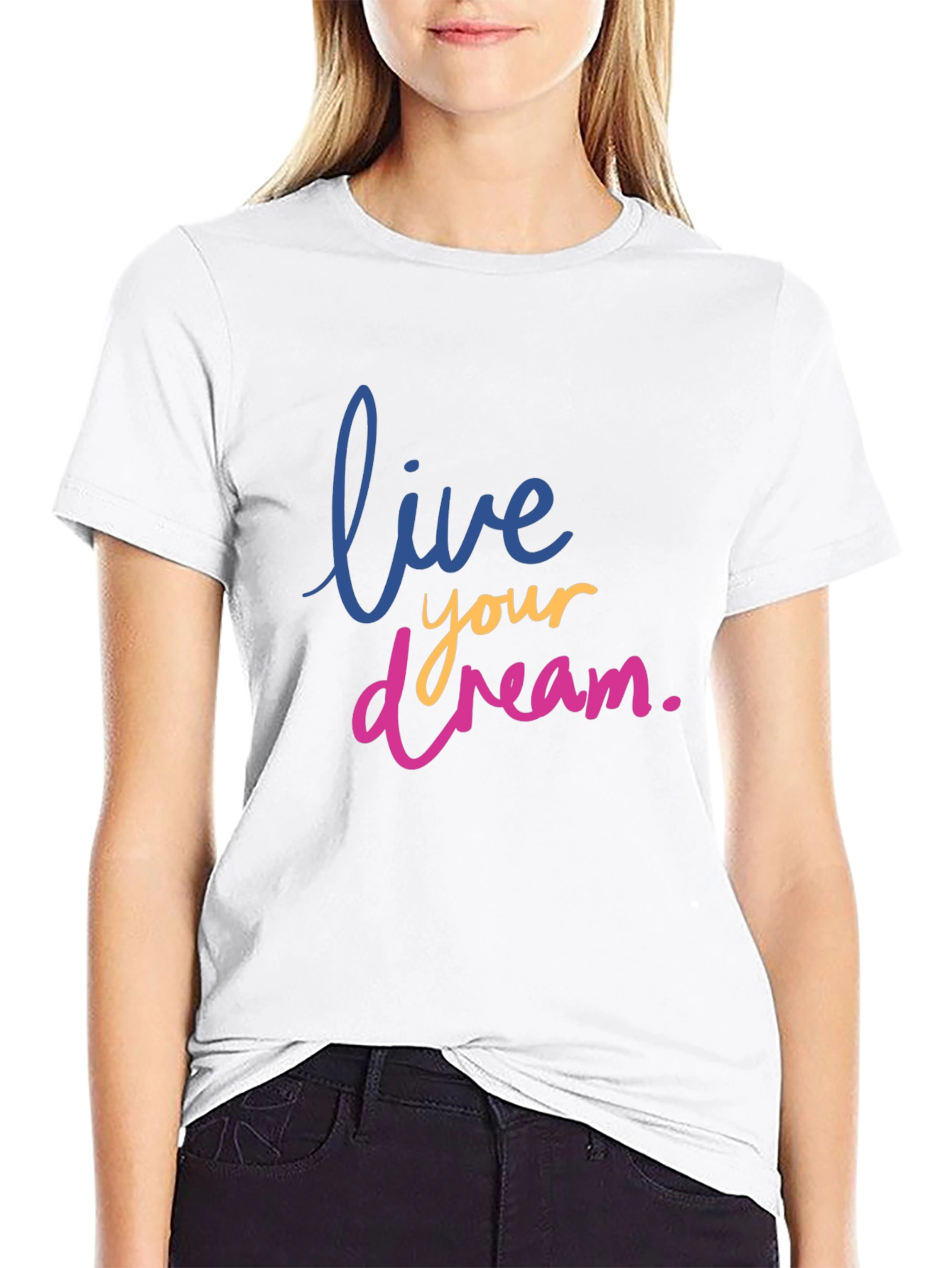 Black Live Your Dream T-Shirt - Black Graphic Tee view 9