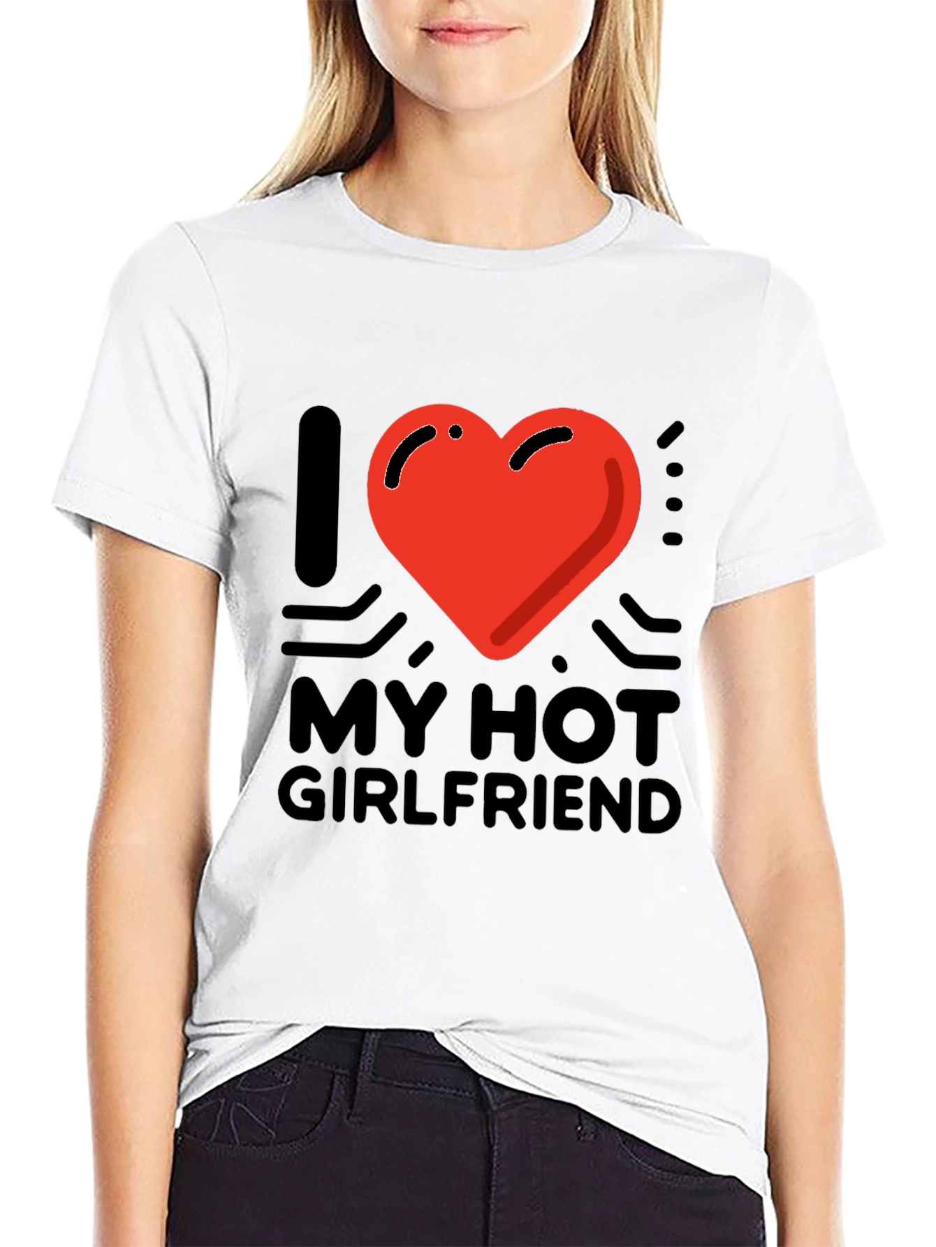 Black I Heart My Hot Girlfriend Graphic Tee - Black view 9