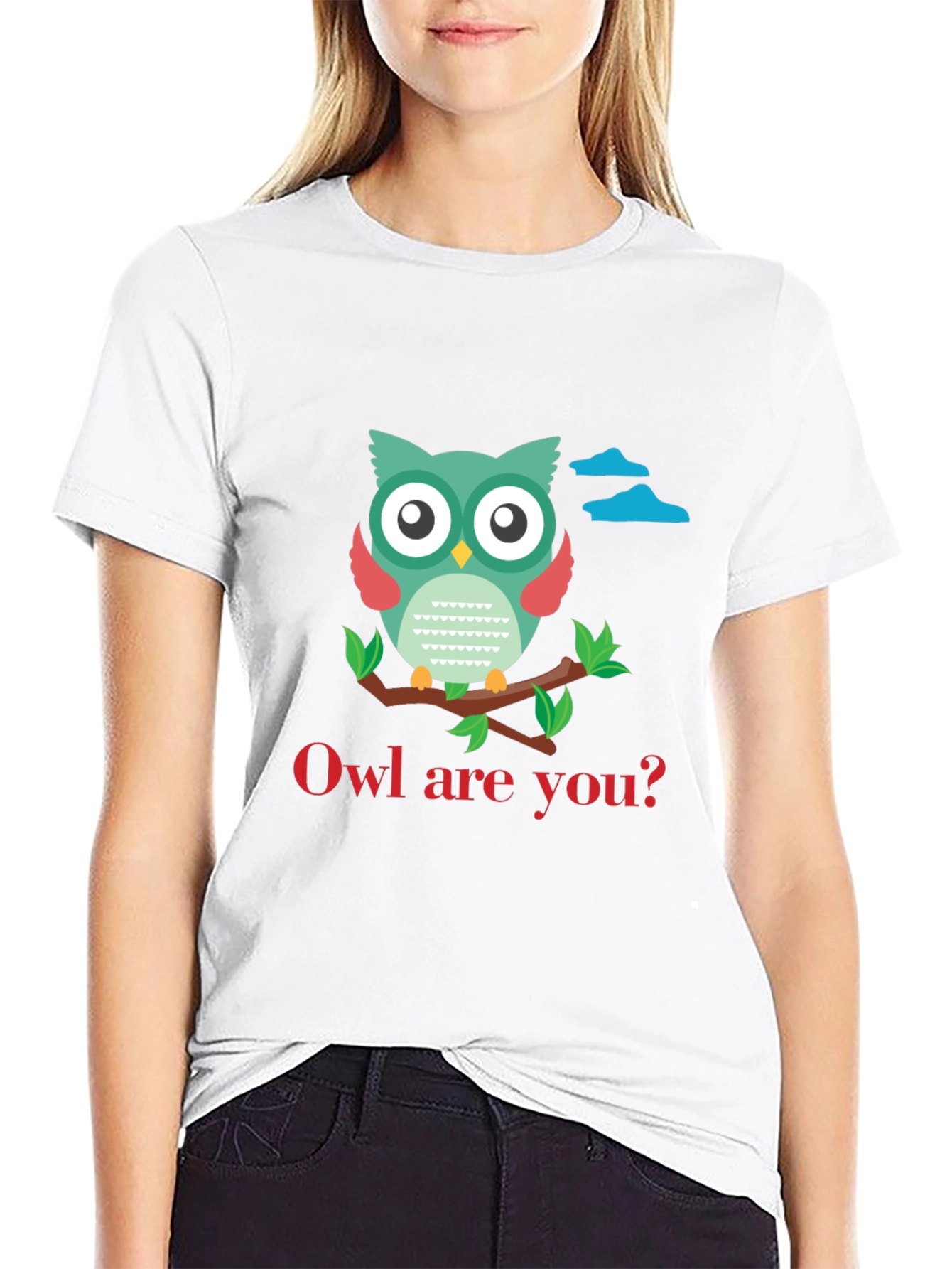 Black Owl Are You T-Shirt - Cute Graphic Tee view 9