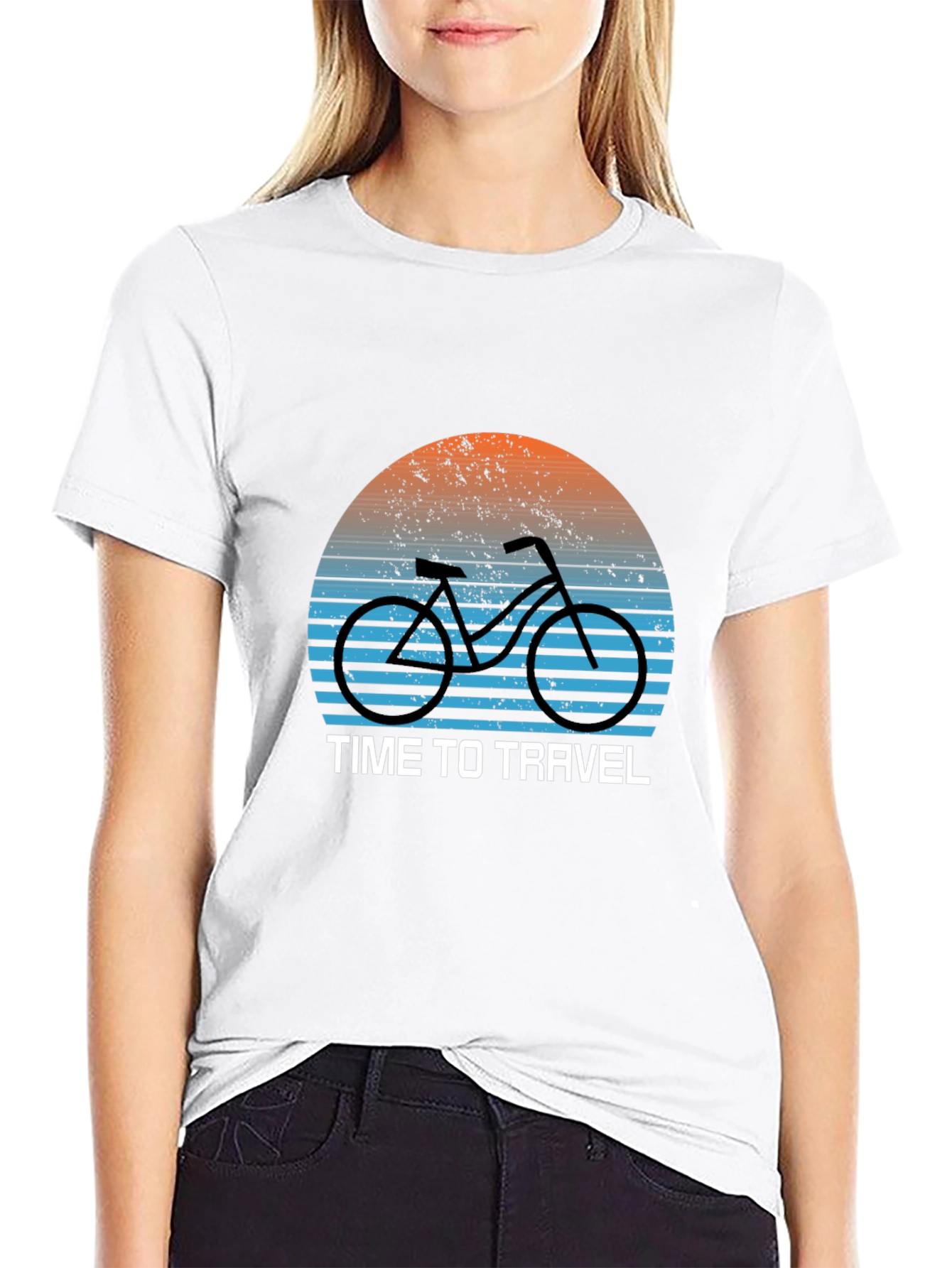 Black Time to Travel Bike Graphic T-Shirt view 9