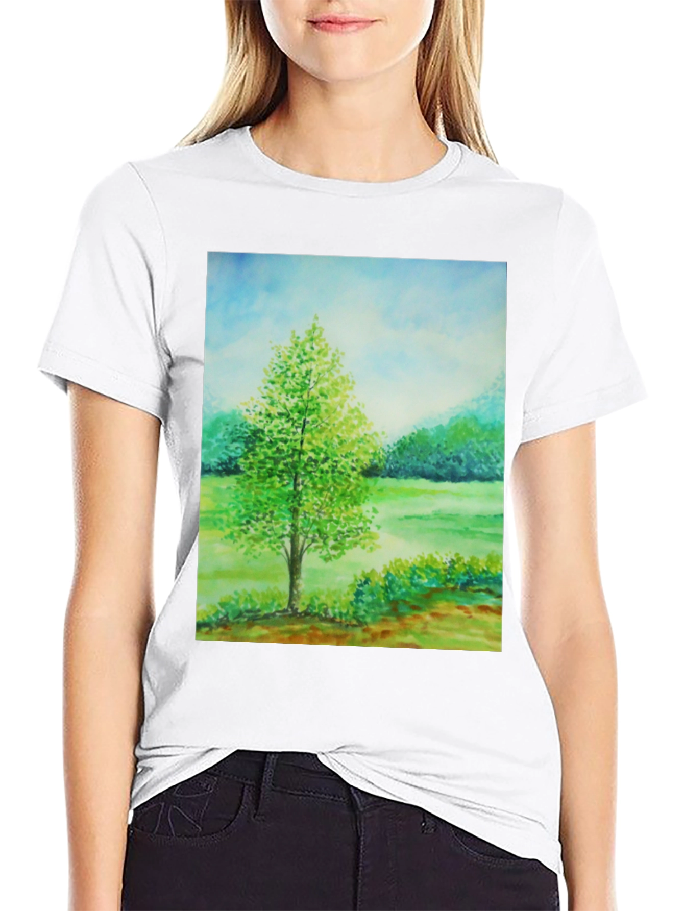 Nature Scene Graphic Tee - Black - 9