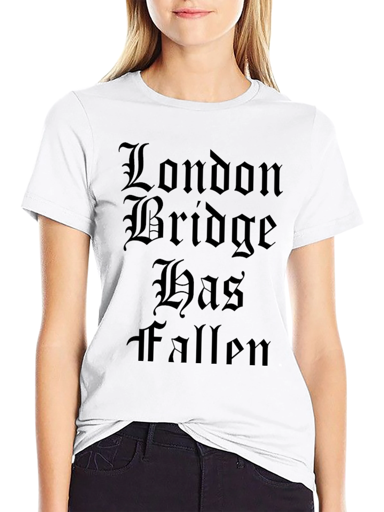 Black London Bridge Has Fallen Black T-Shirt view 9