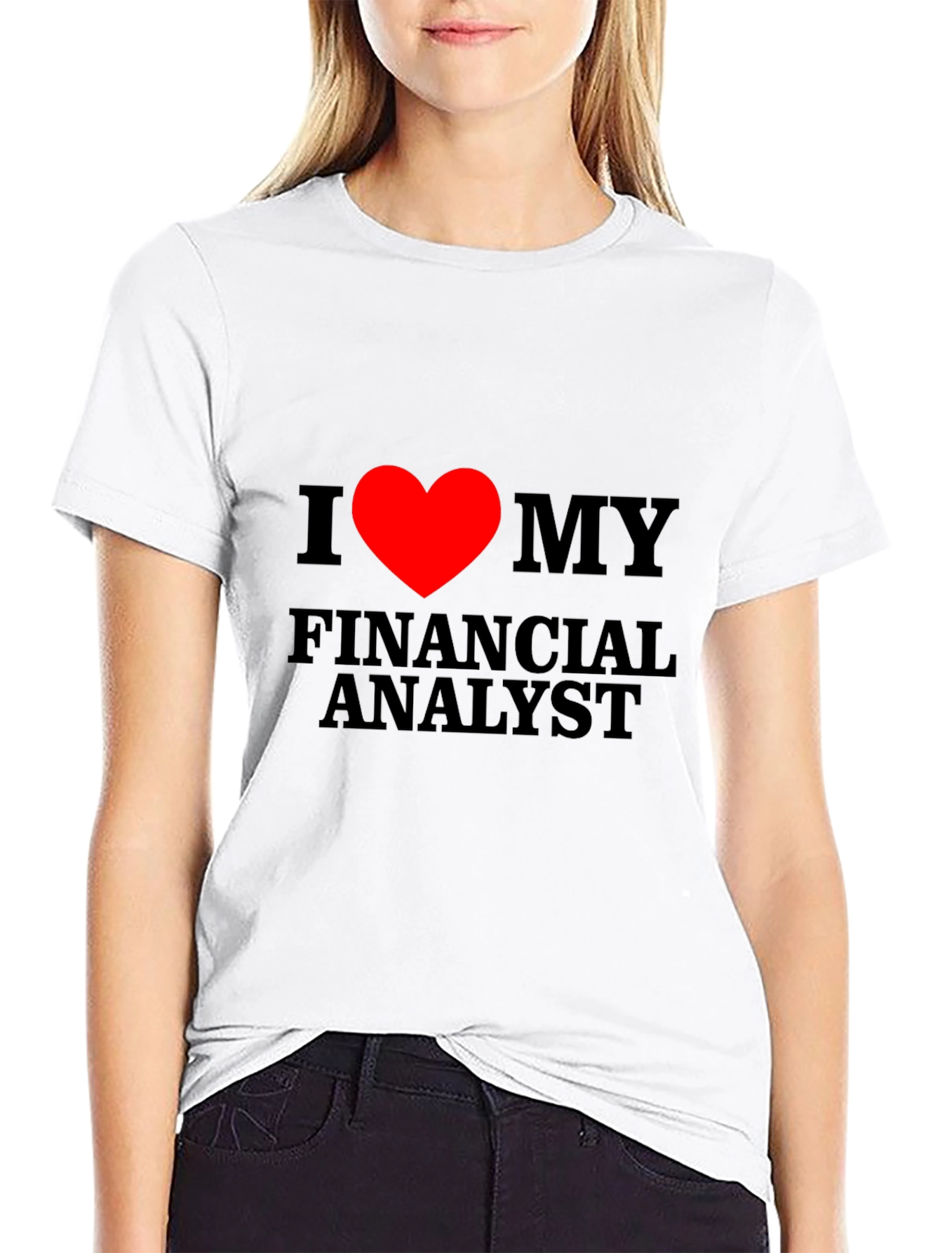 Black I Heart My Financial Analyst T-Shirt view 9