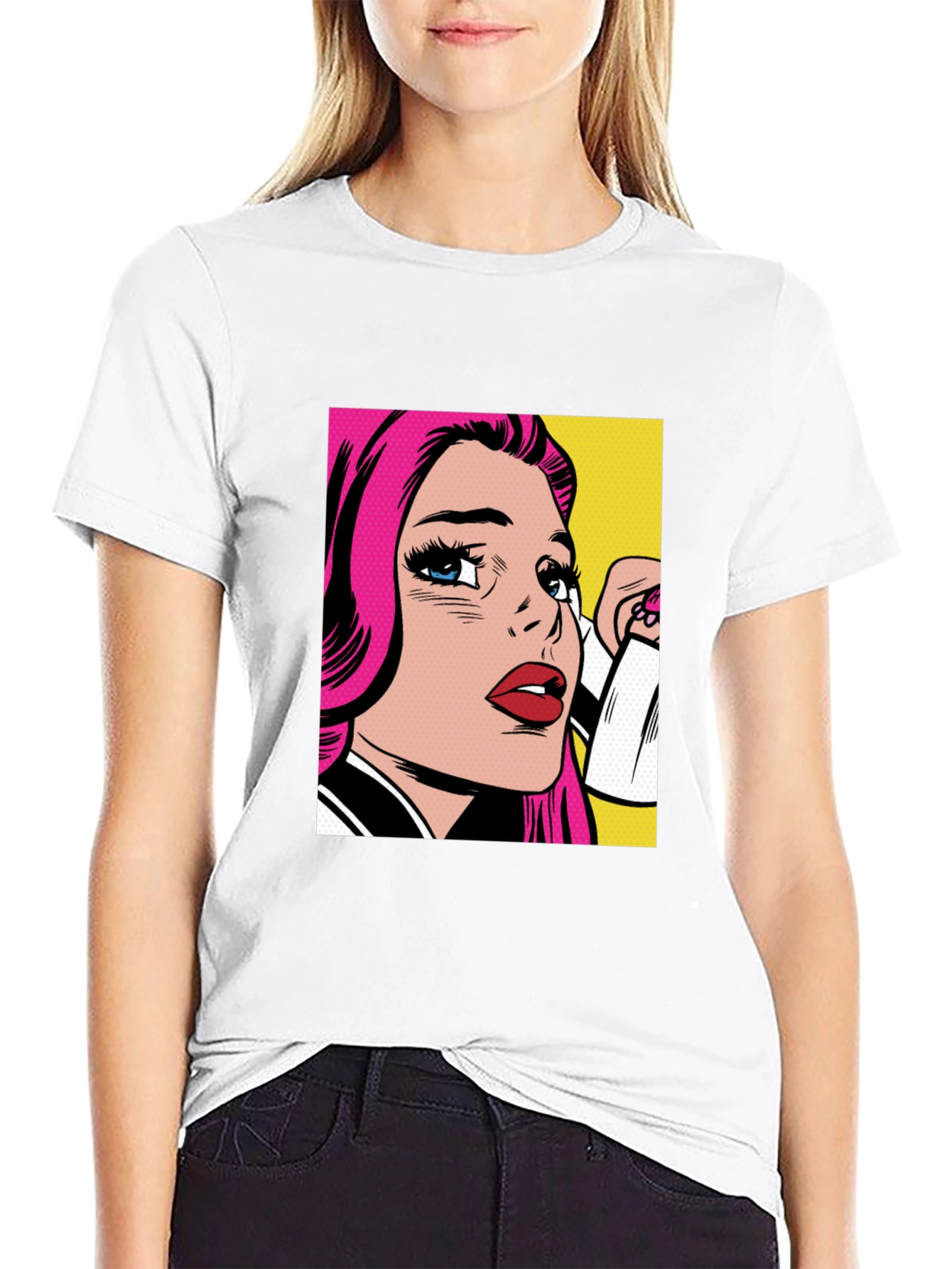 Black Pop Art Graphic Black T-Shirt view 9
