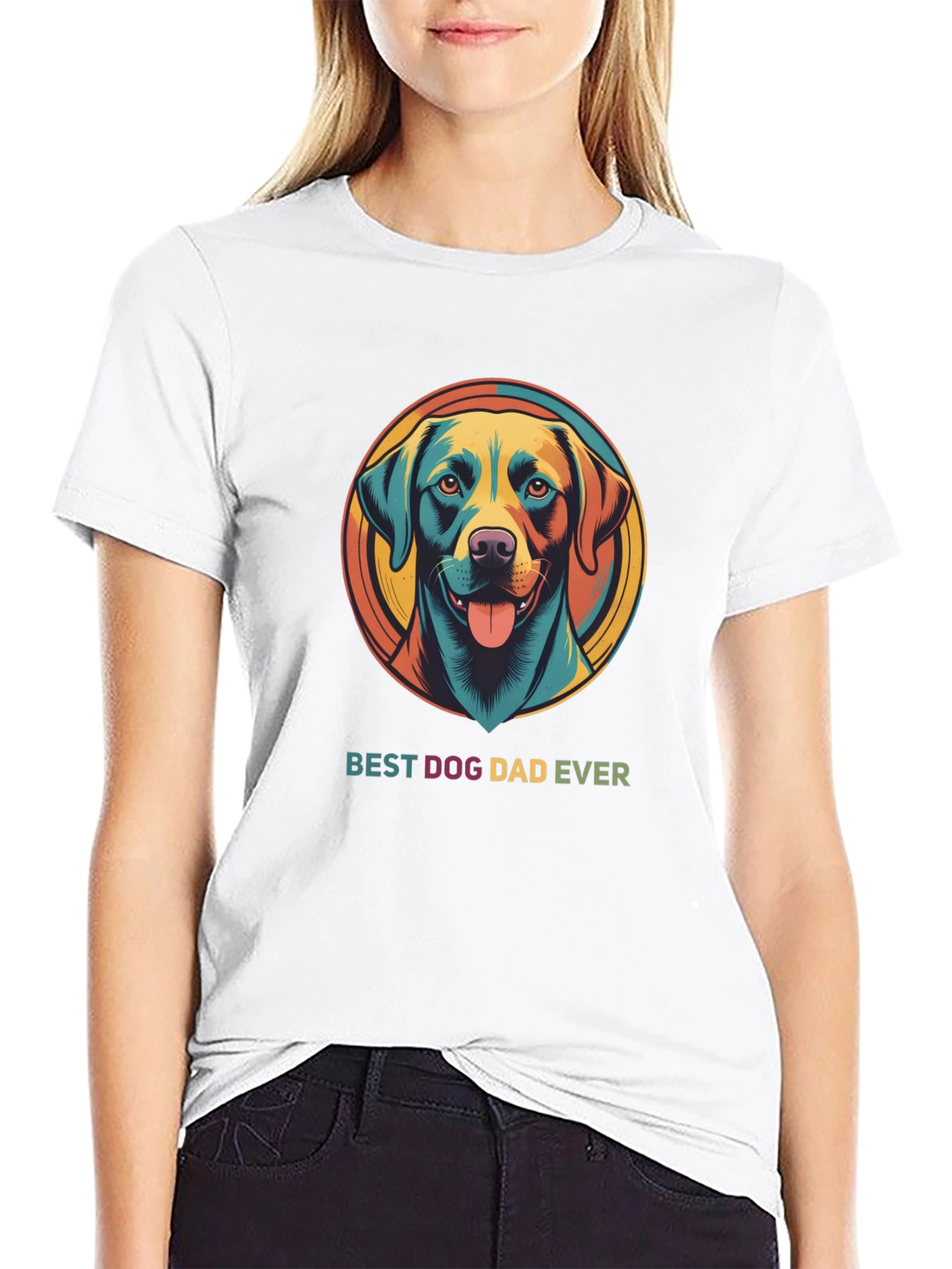 Black Best Dog Dad Ever Graphic Tee view 9