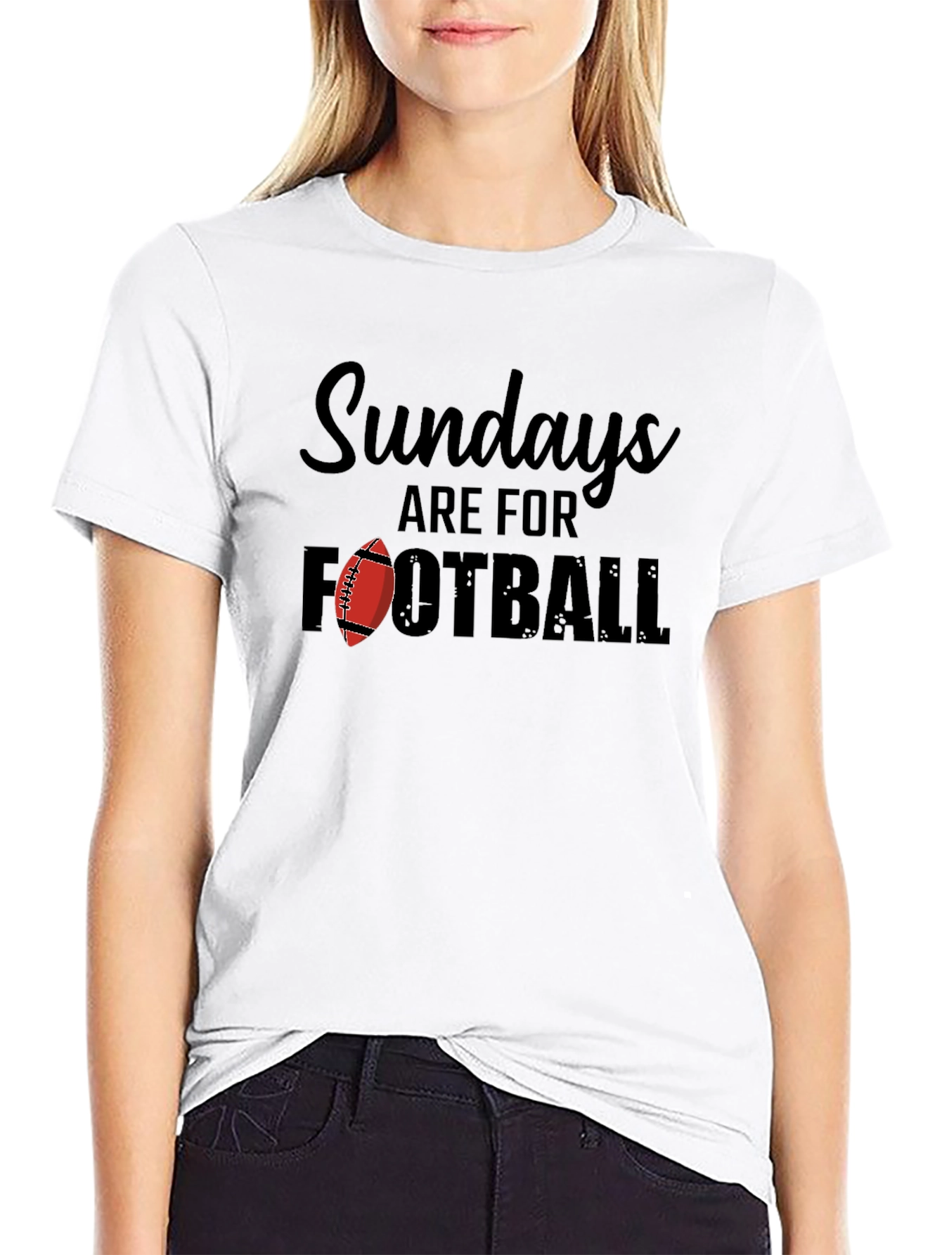 Black Sundays are for Football Graphic Tee view 9