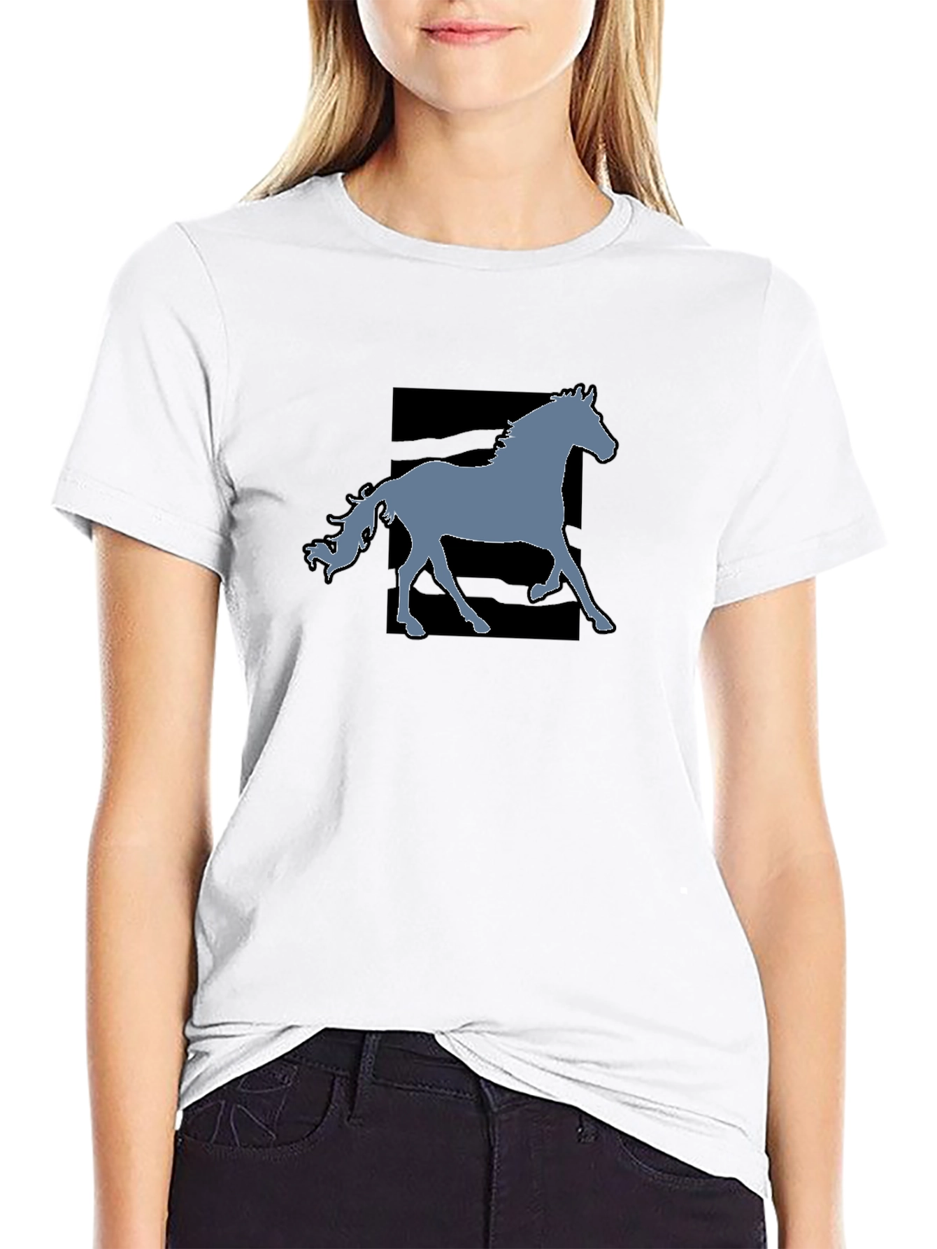Black Black Horse Graphic Tee - Stylish Men's Casual T-Shirt view 9