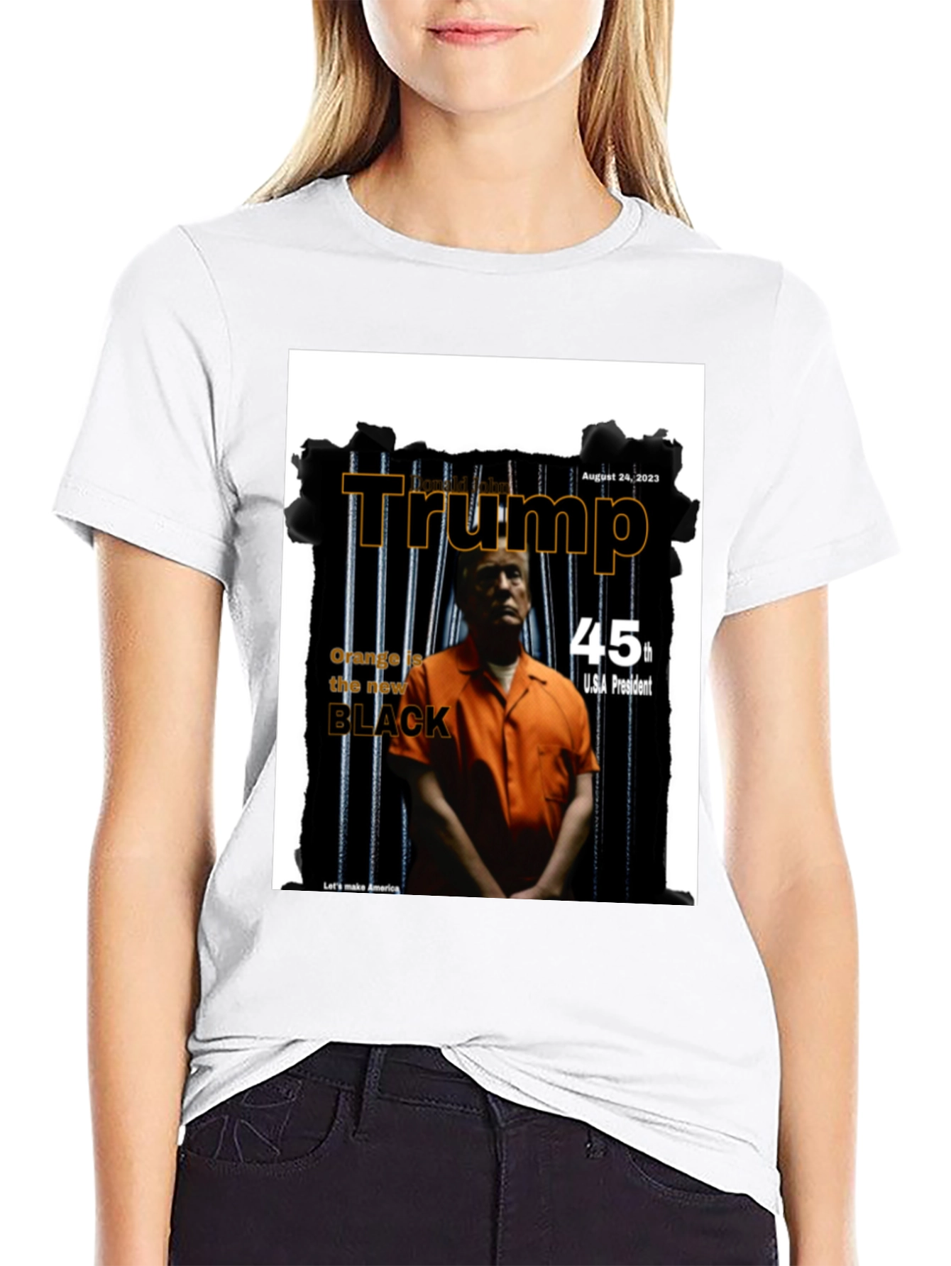 Black Trump Mugshot T-Shirt - Political Statement Tee view 9
