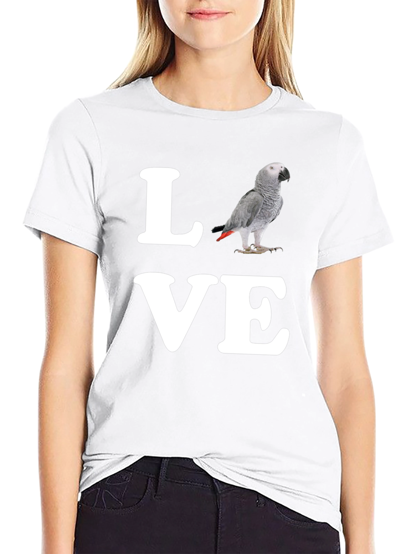 Black Love Parrot T-Shirt - Unique Graphic Tee view 9