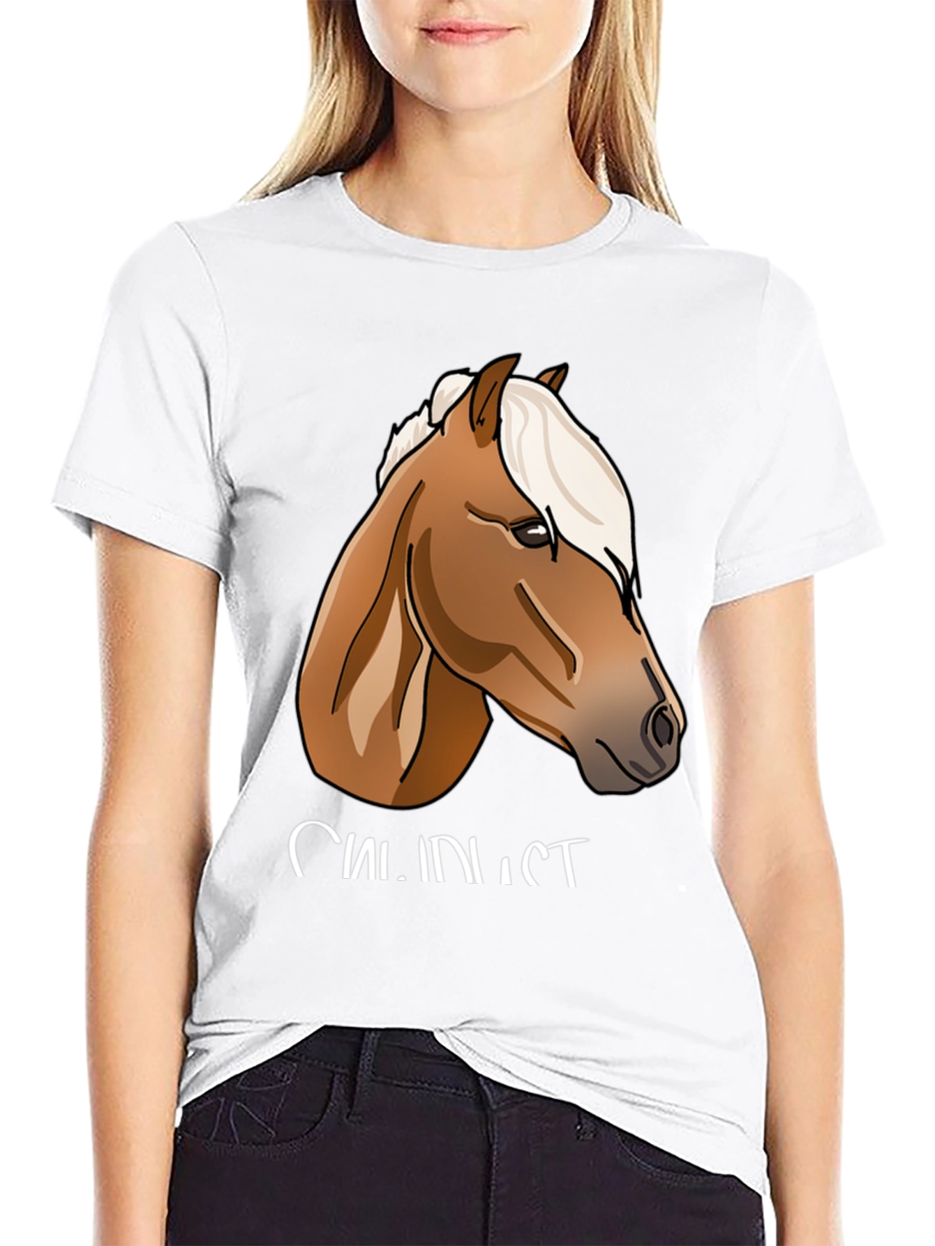 Black Horse Graphic Print Black T-Shirt view 9
