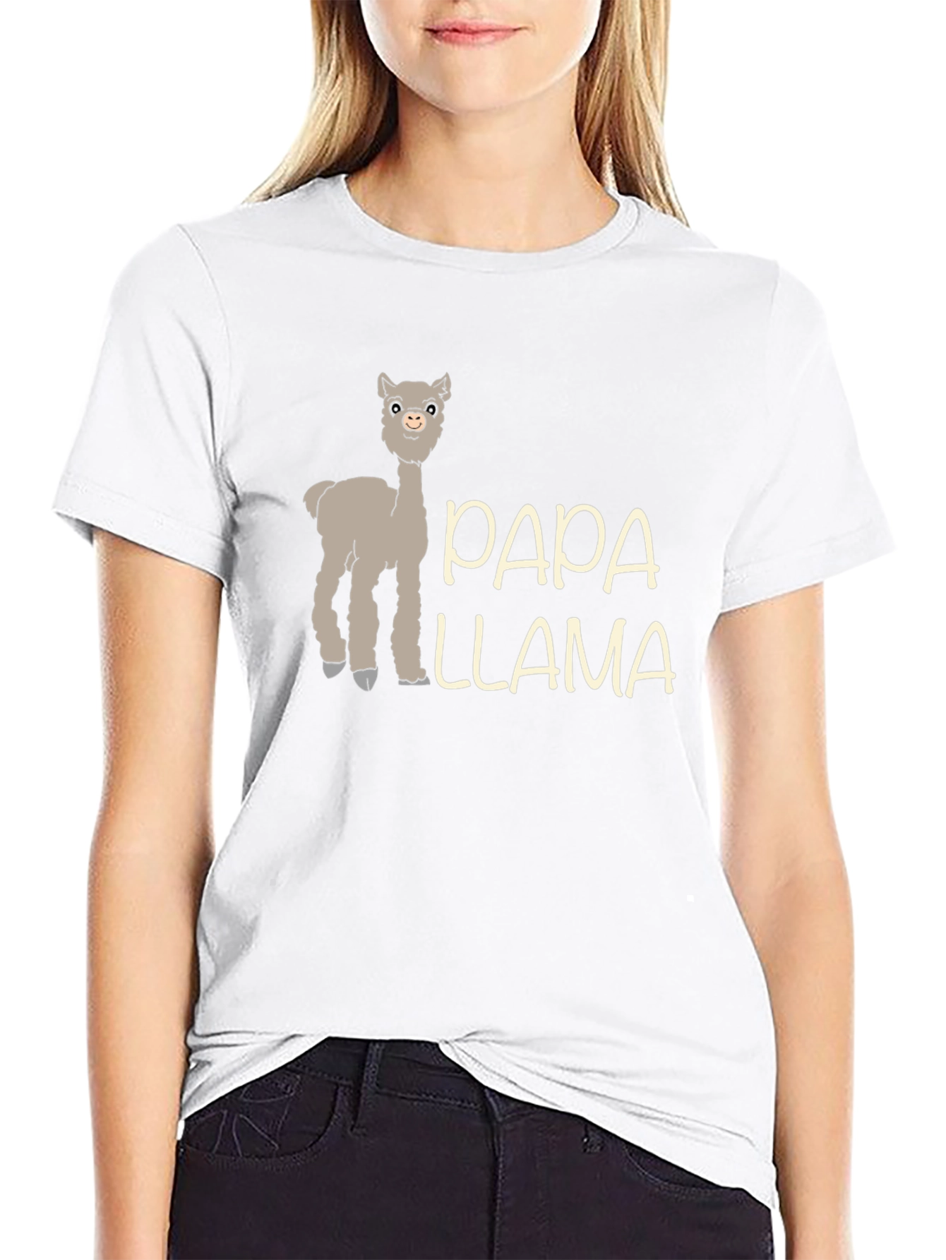 Black Papa Llama Graphic Tee - Men's Black T-Shirt view 9