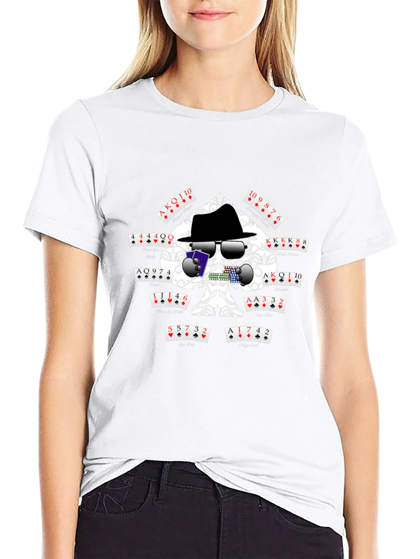 Black Poker Skull T-Shirt - Casino Style view 9