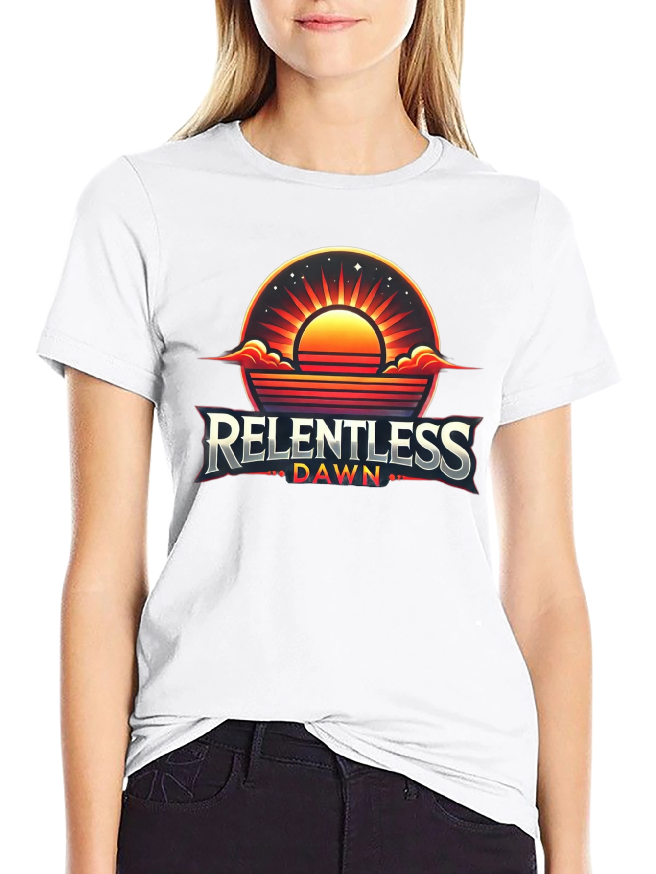Black Relentless Dawn Graphic Tee - Premium Cotton Blend view 9