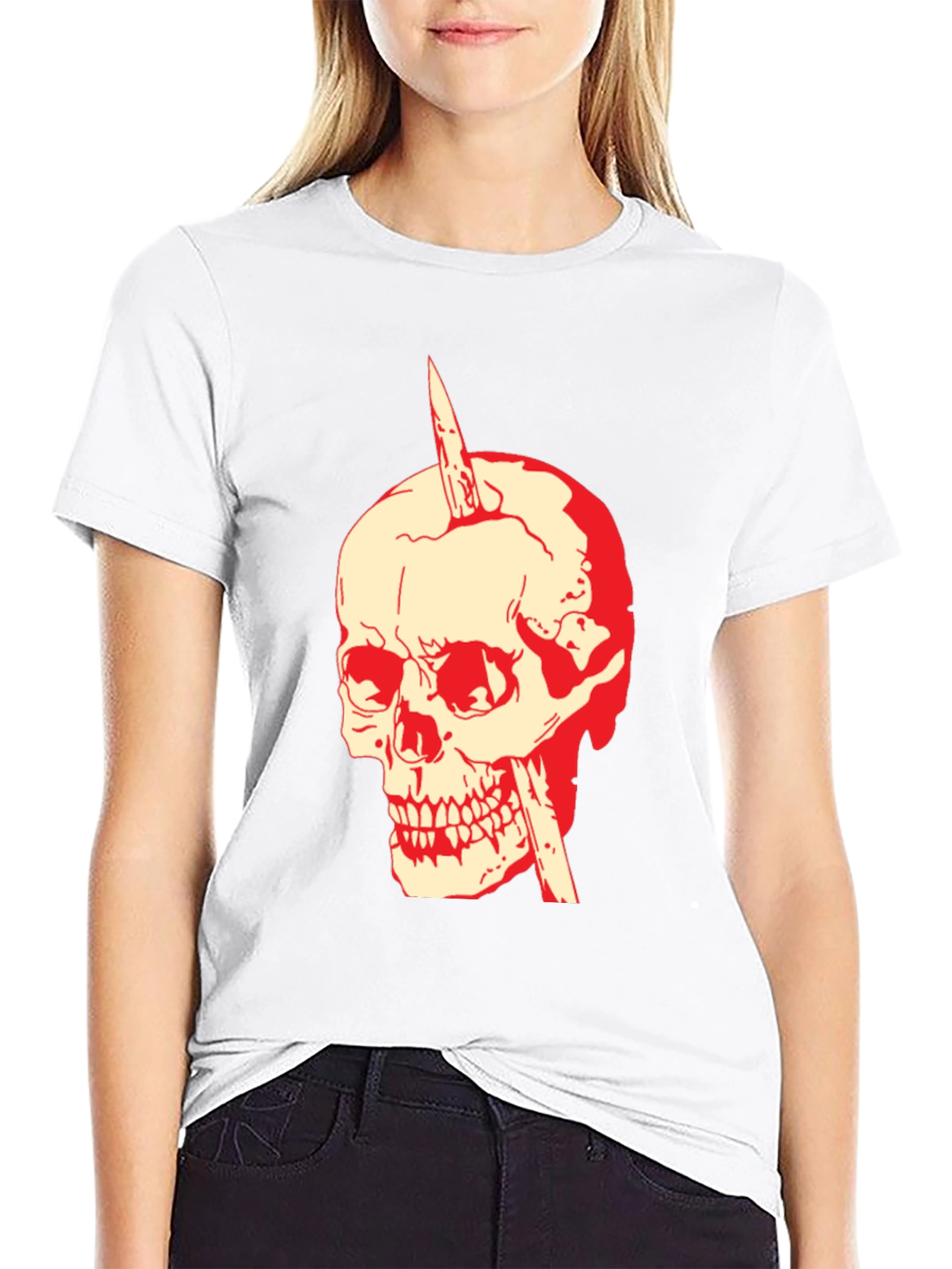 Black Skull & Dagger Graphic Tee - Bold Style view 9