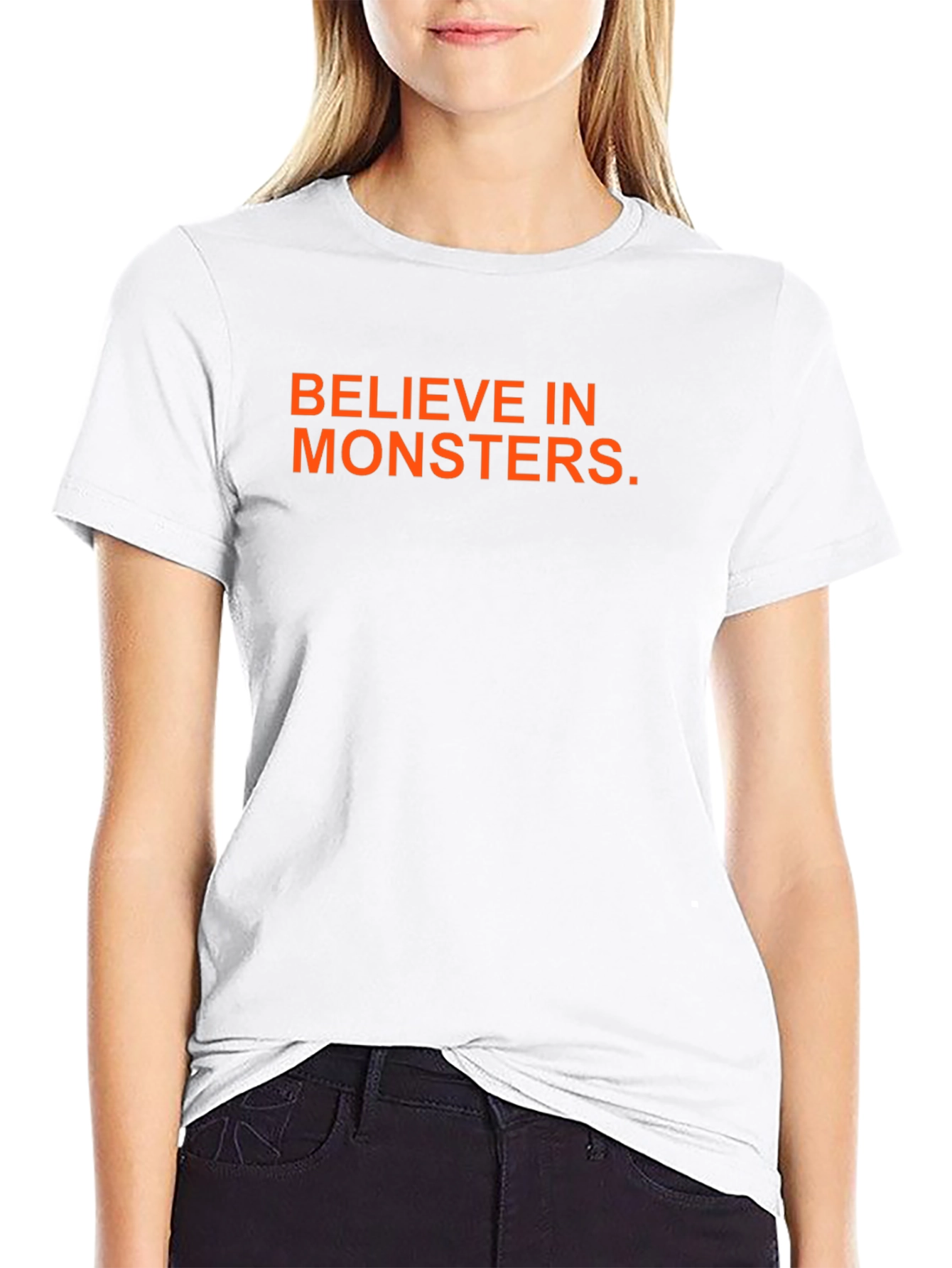 Black Believe in Monsters Black T-Shirt view 9