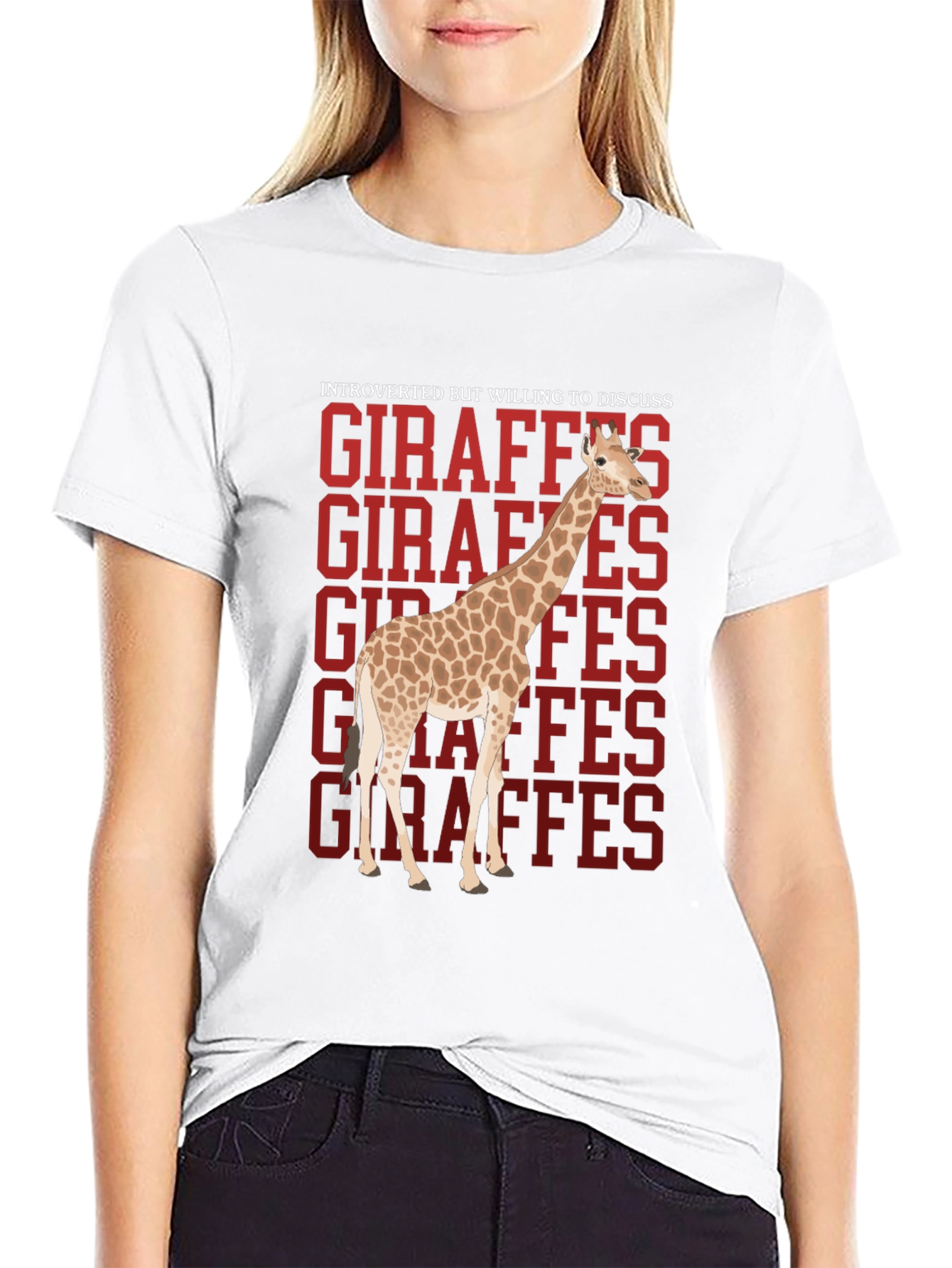 Black Introverted Giraffe T-Shirt view 9