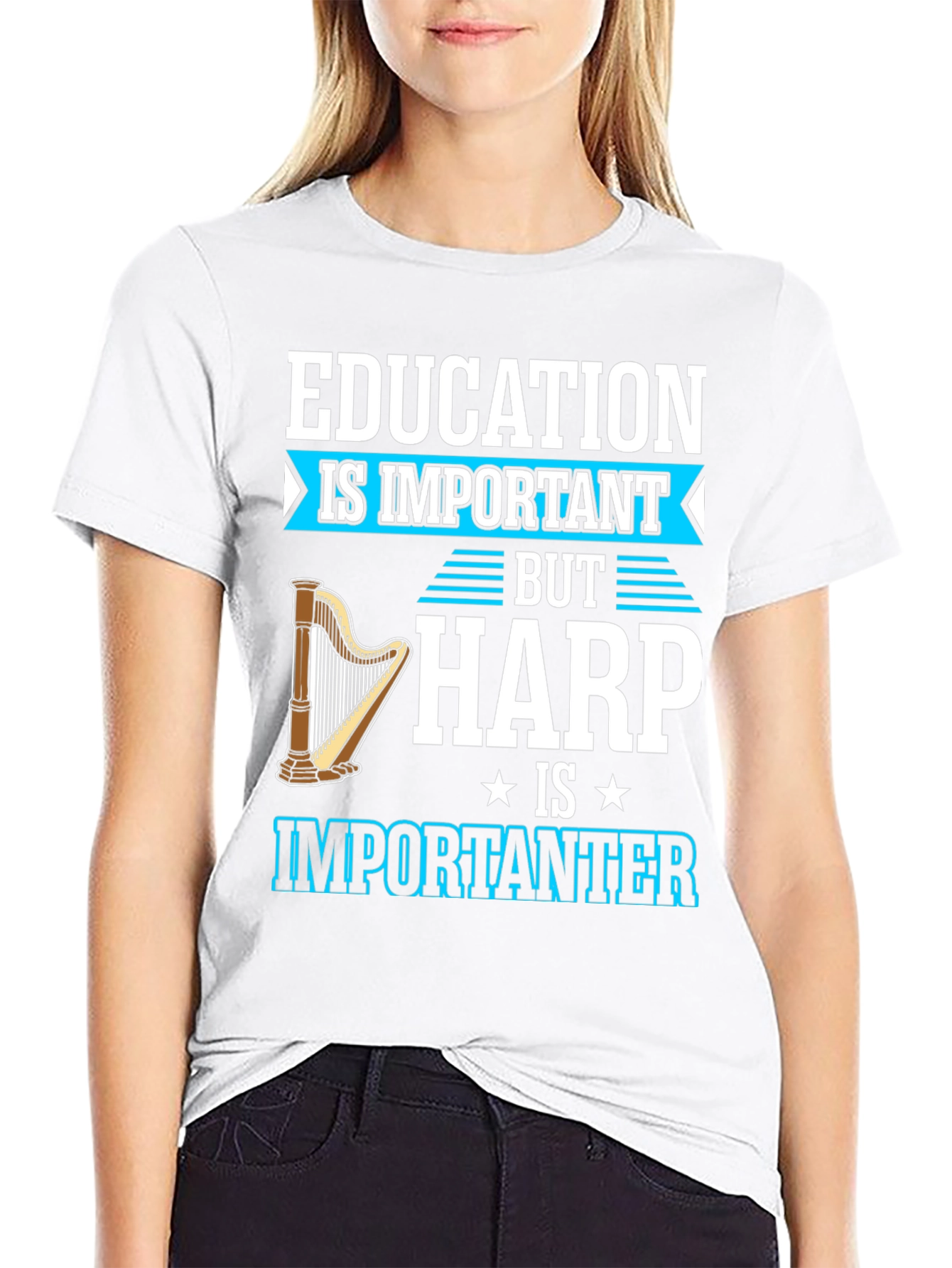 Black Education Important, Harp Importanter T-Shirt view 9