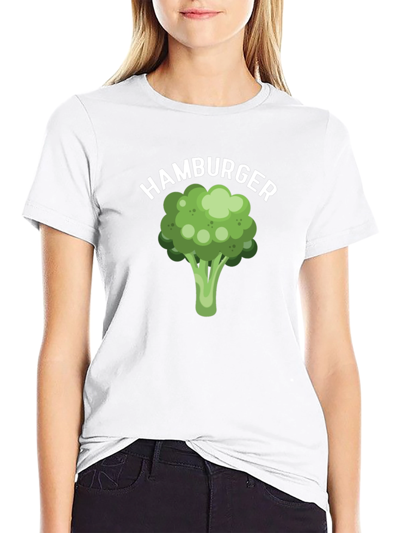 Black Broccoli Hamburger Graphic Tee view 9