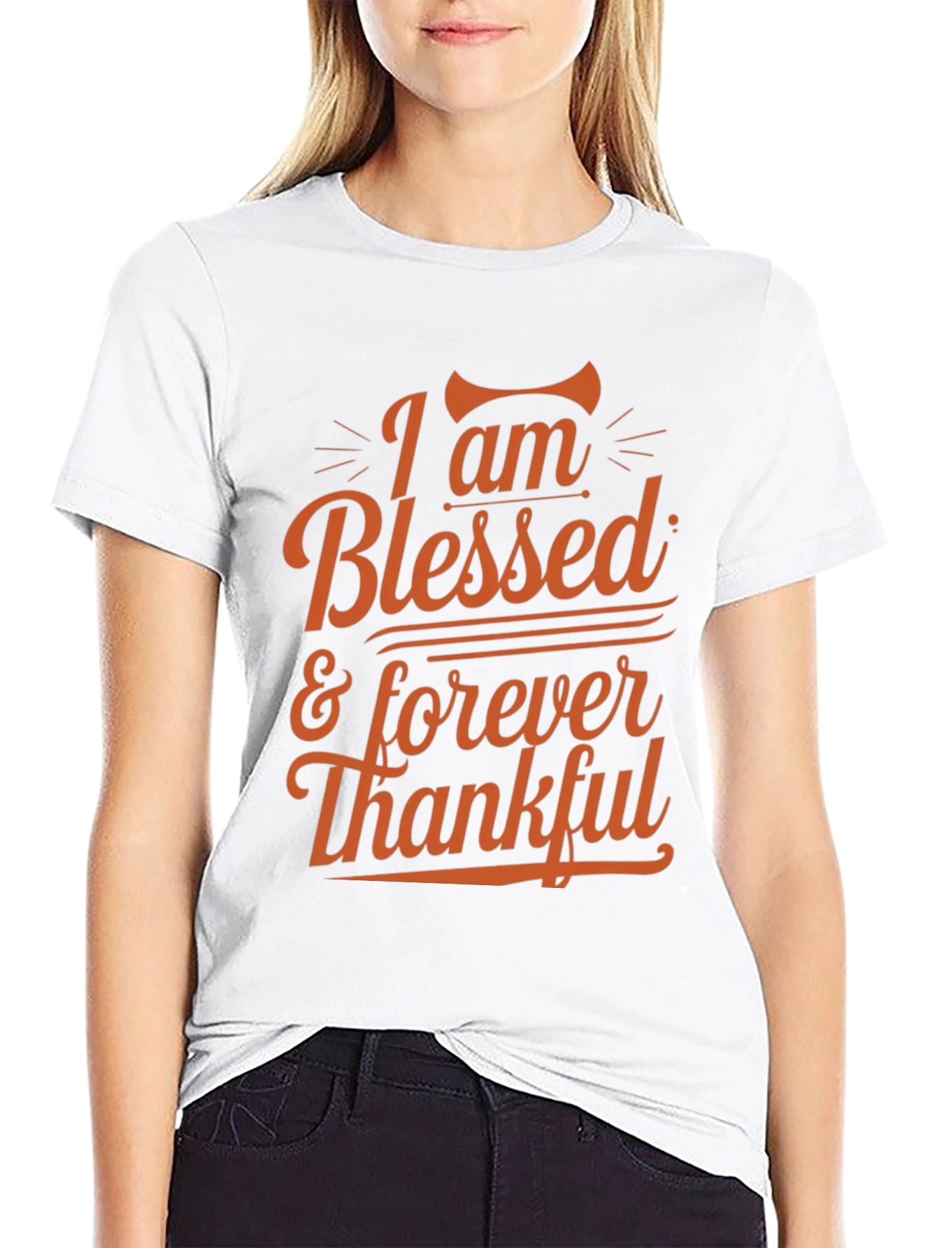 Black I am Blessed & Thankful Graphic Tee view 9