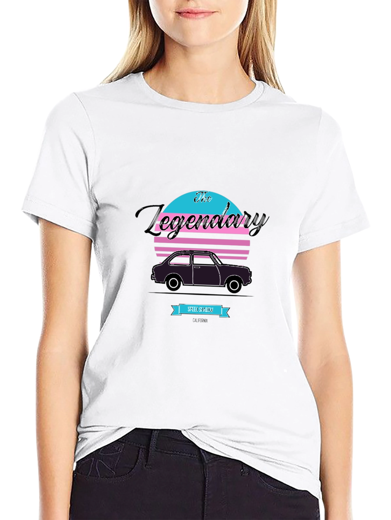 Black Legendary Car Retro Graphic T-Shirt view 9