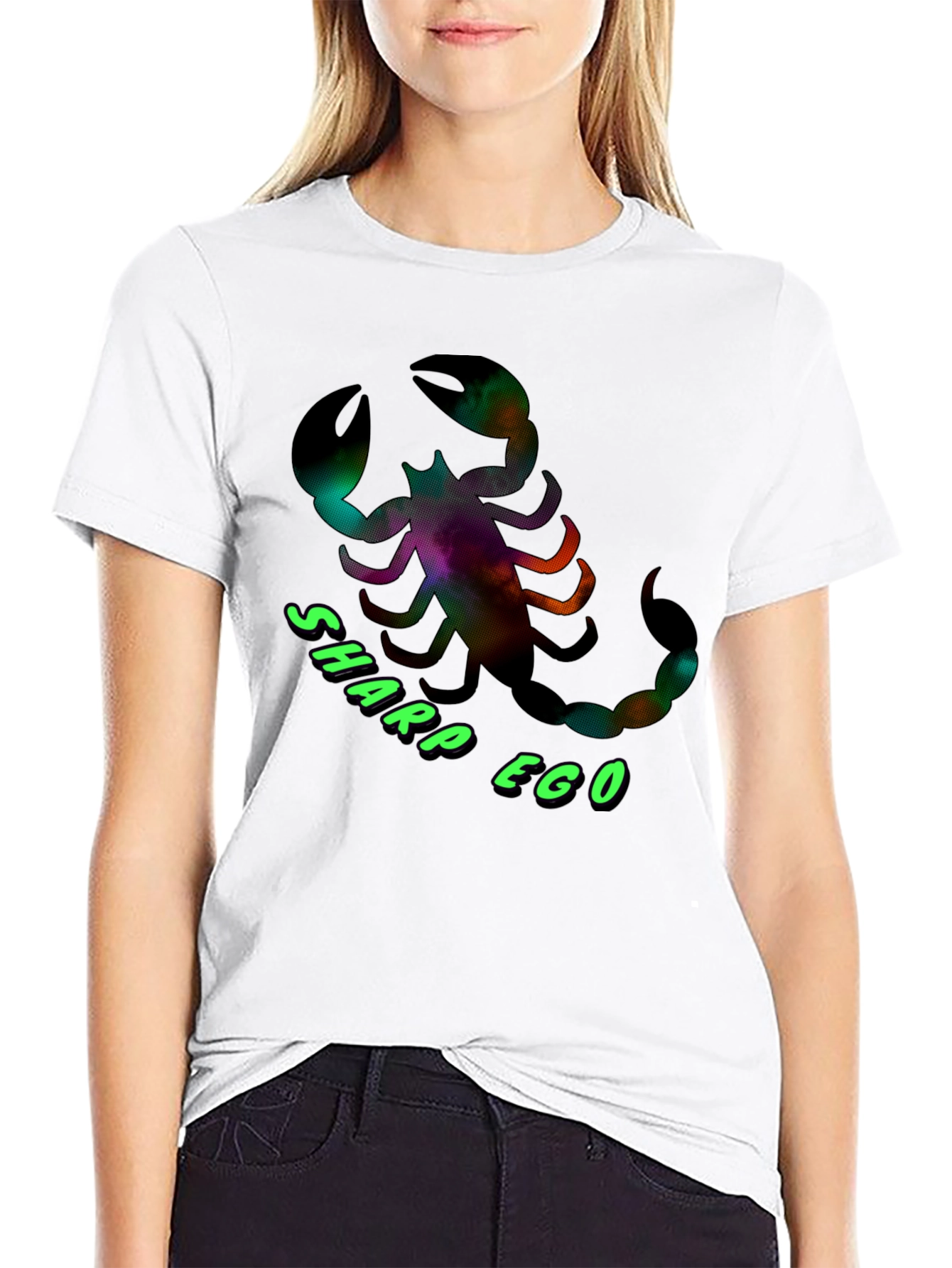 Black Sharp Ego Scorpion Graphic Tee - Black view 9