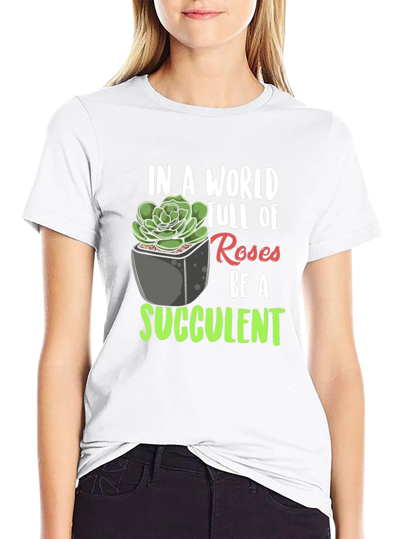 Black Be a Succulent T-Shirt - Unique Plant Lover Tee view 9