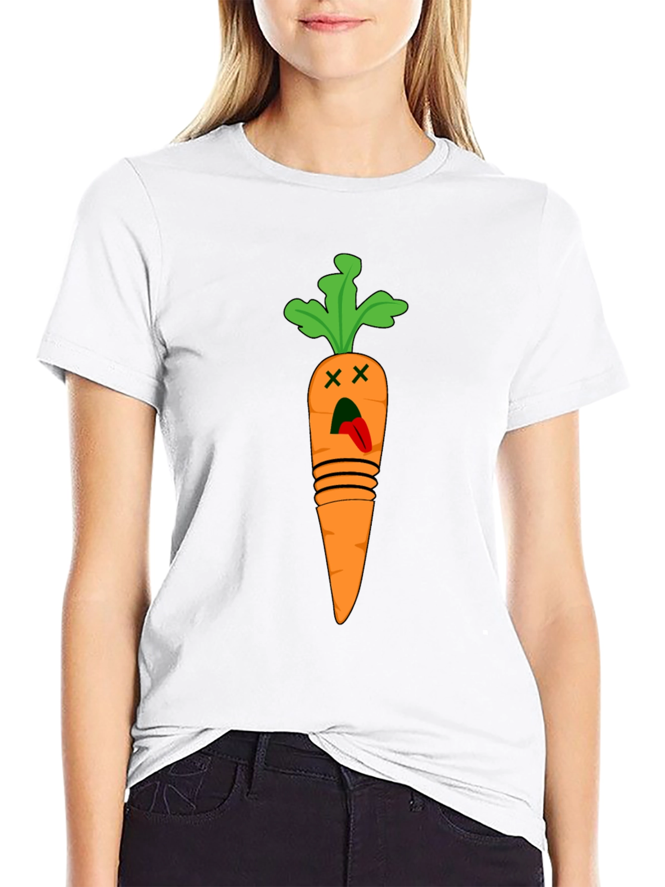 Black Funny Carrot T-Shirt - Dead Carrot Design view 9