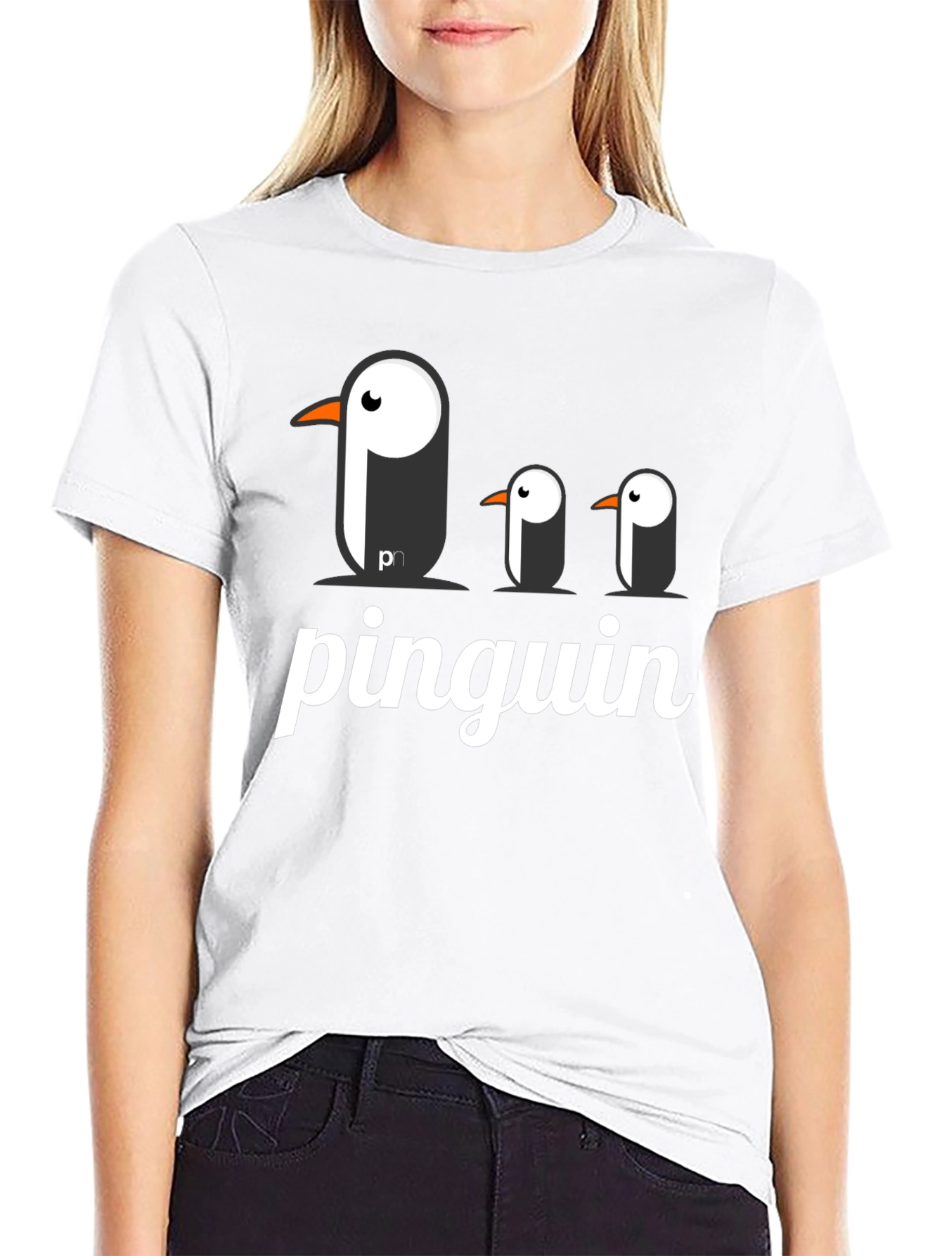 Black Pinguin Graphic T-Shirt - Black Cotton Tee view 9