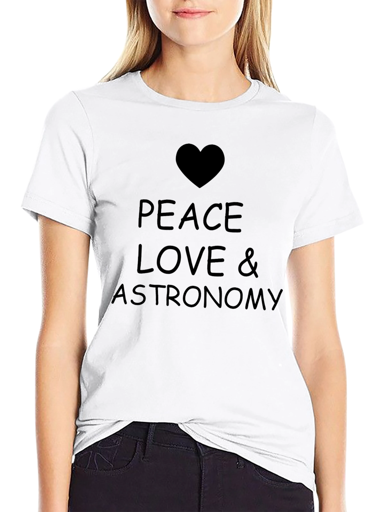 Black Peace Love & Astronomy T-Shirt view 9