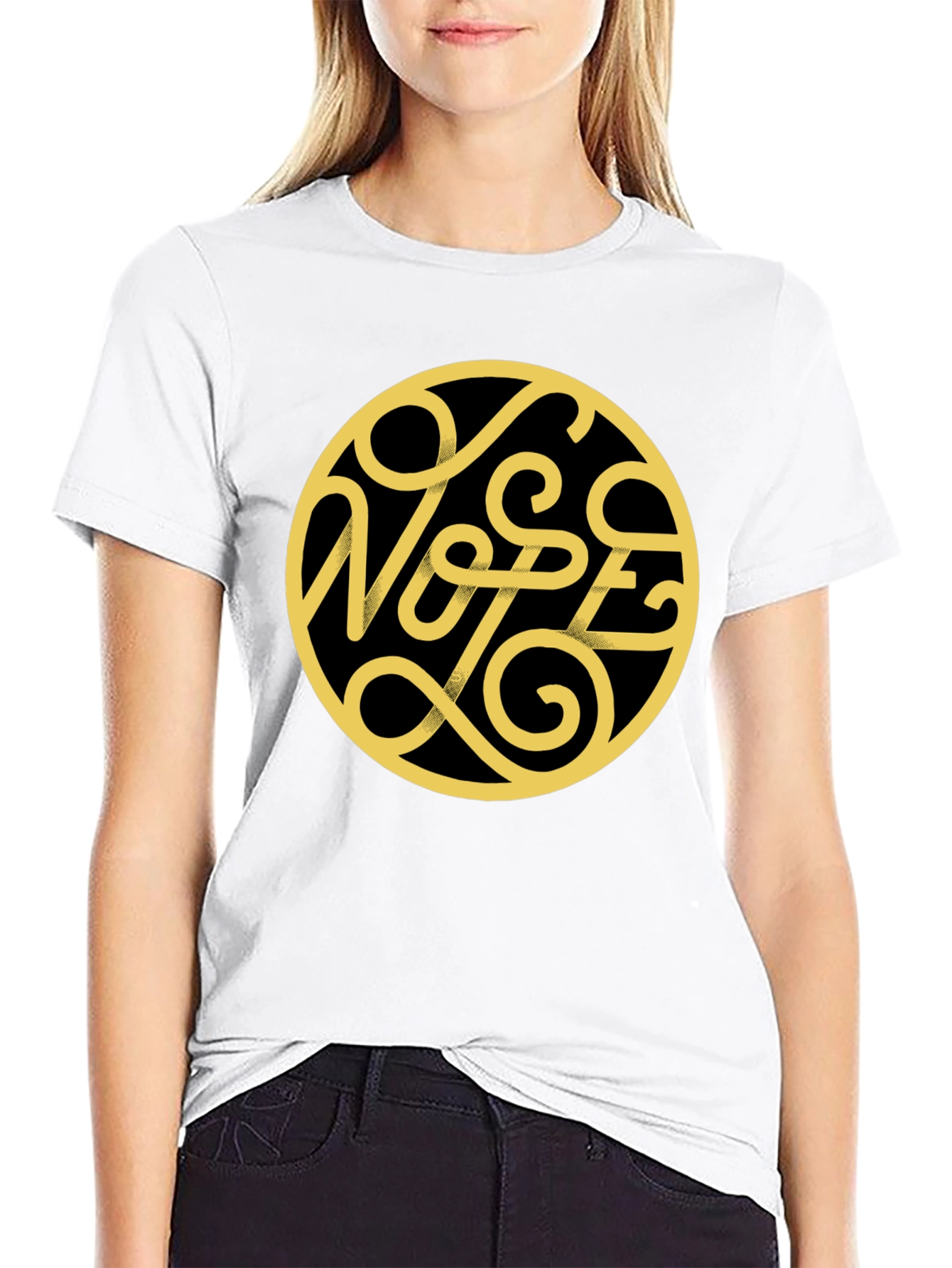 Black Nope Graphic Print Black T-Shirt view 9