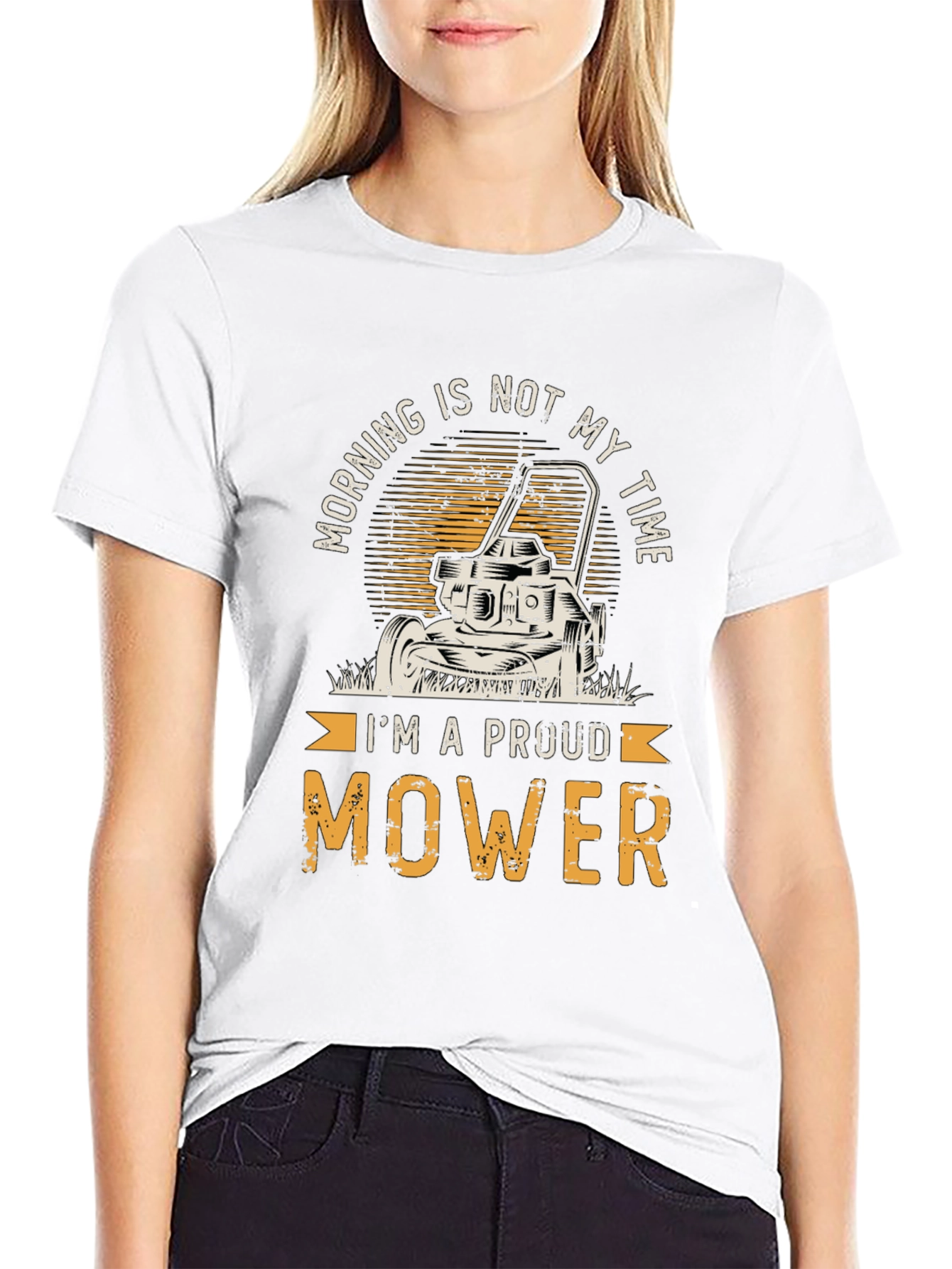 Black Proud Mower T-Shirt - Funny Landscaping Tee view 9